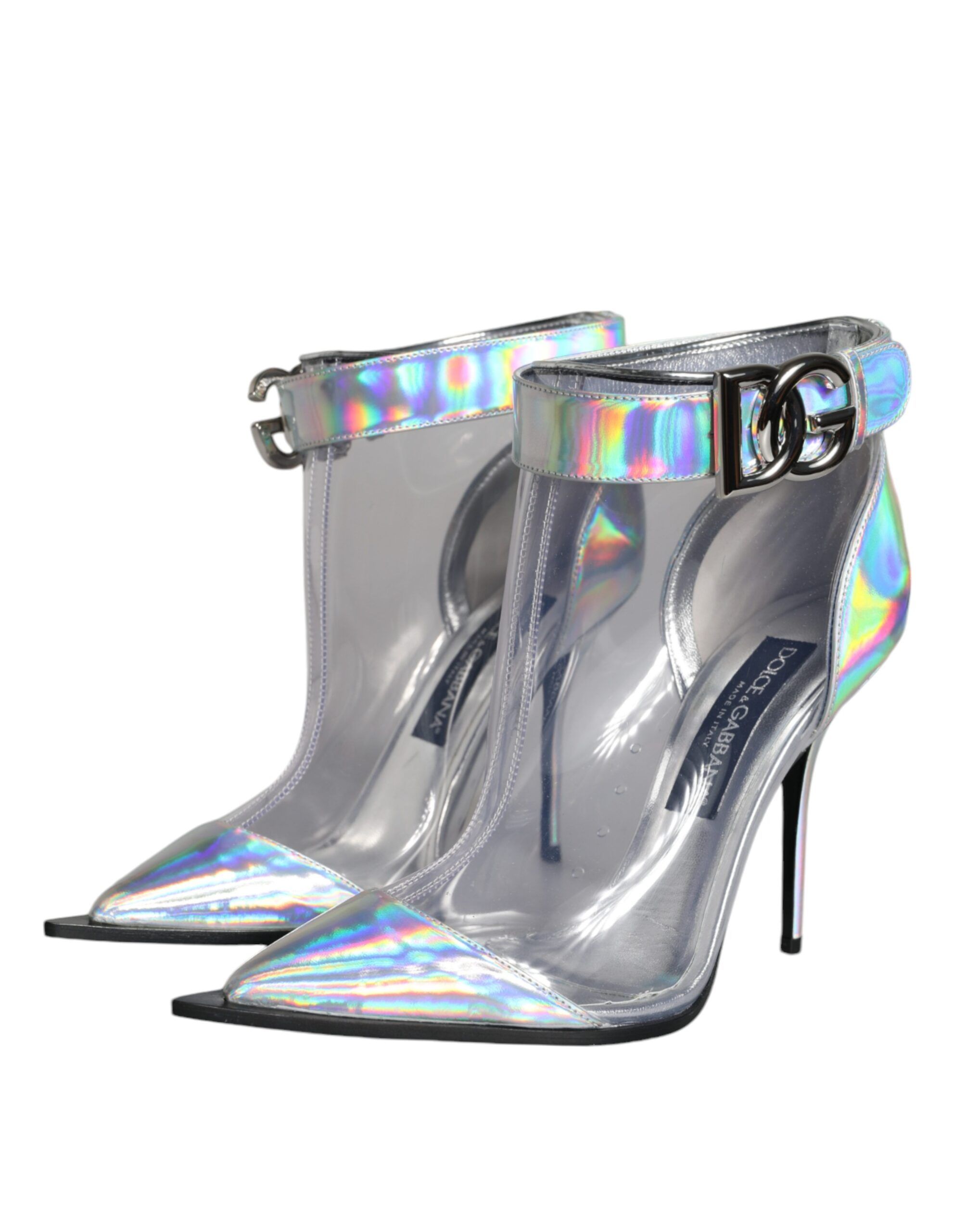 Iridescent PVC Pointed Short Boots Women's Shoes - Dolce & Gabbana - Modalova