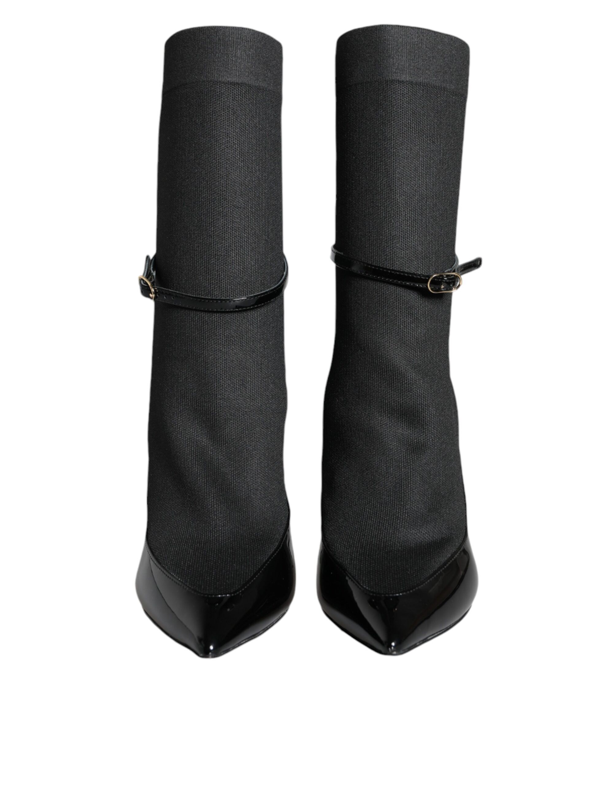 Leather Stilettos Booties Socks Women's Shoes - Dolce & Gabbana - Modalova