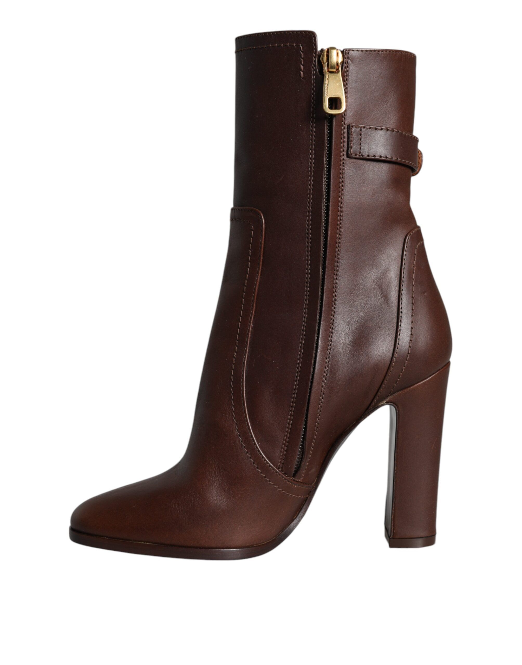 Leather Heels Mid Calf Boots Women's Shoes - Dolce & Gabbana - Modalova