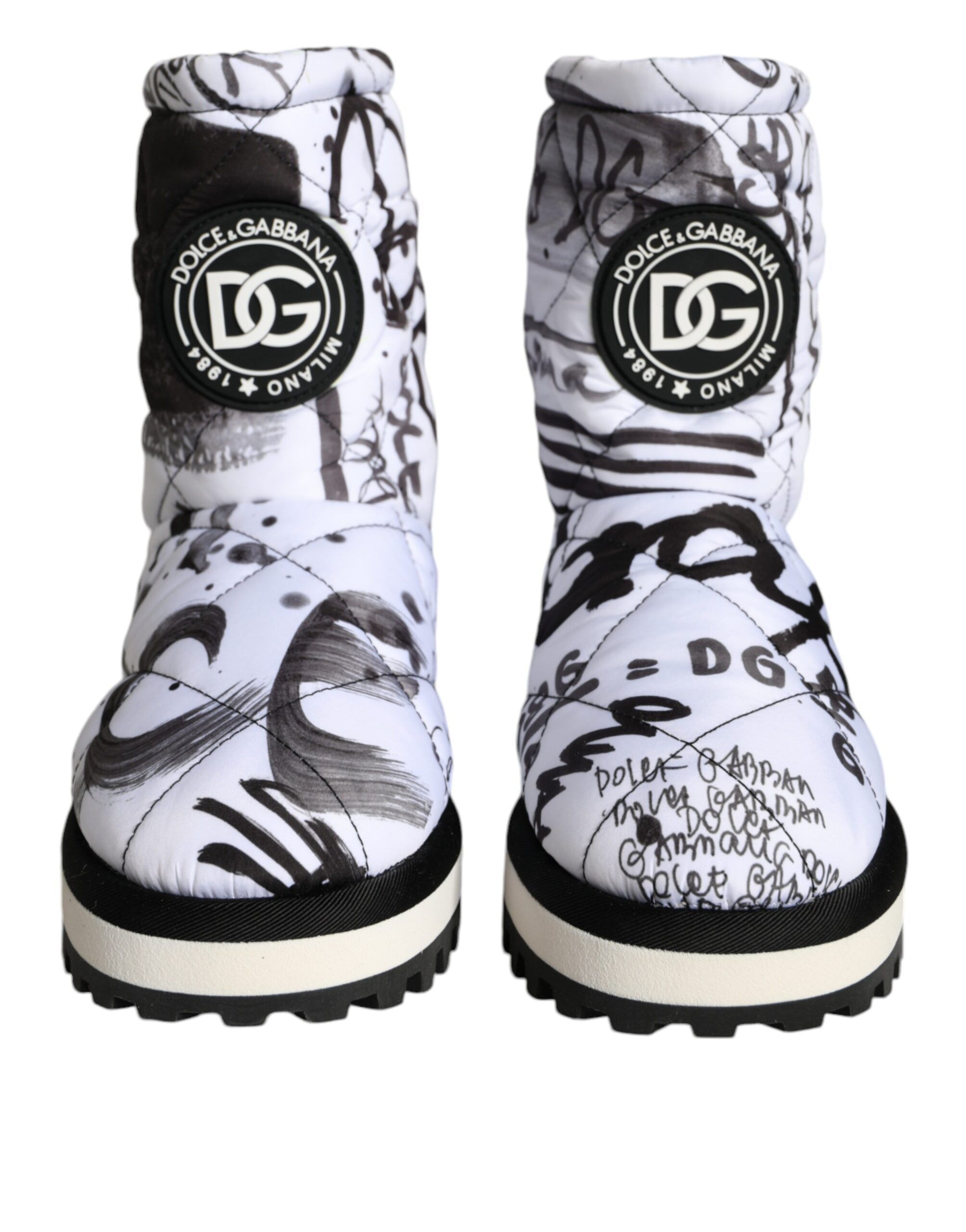 Padded Logo Print Mid Calf Boots Women's Shoes - Dolce & Gabbana - Modalova