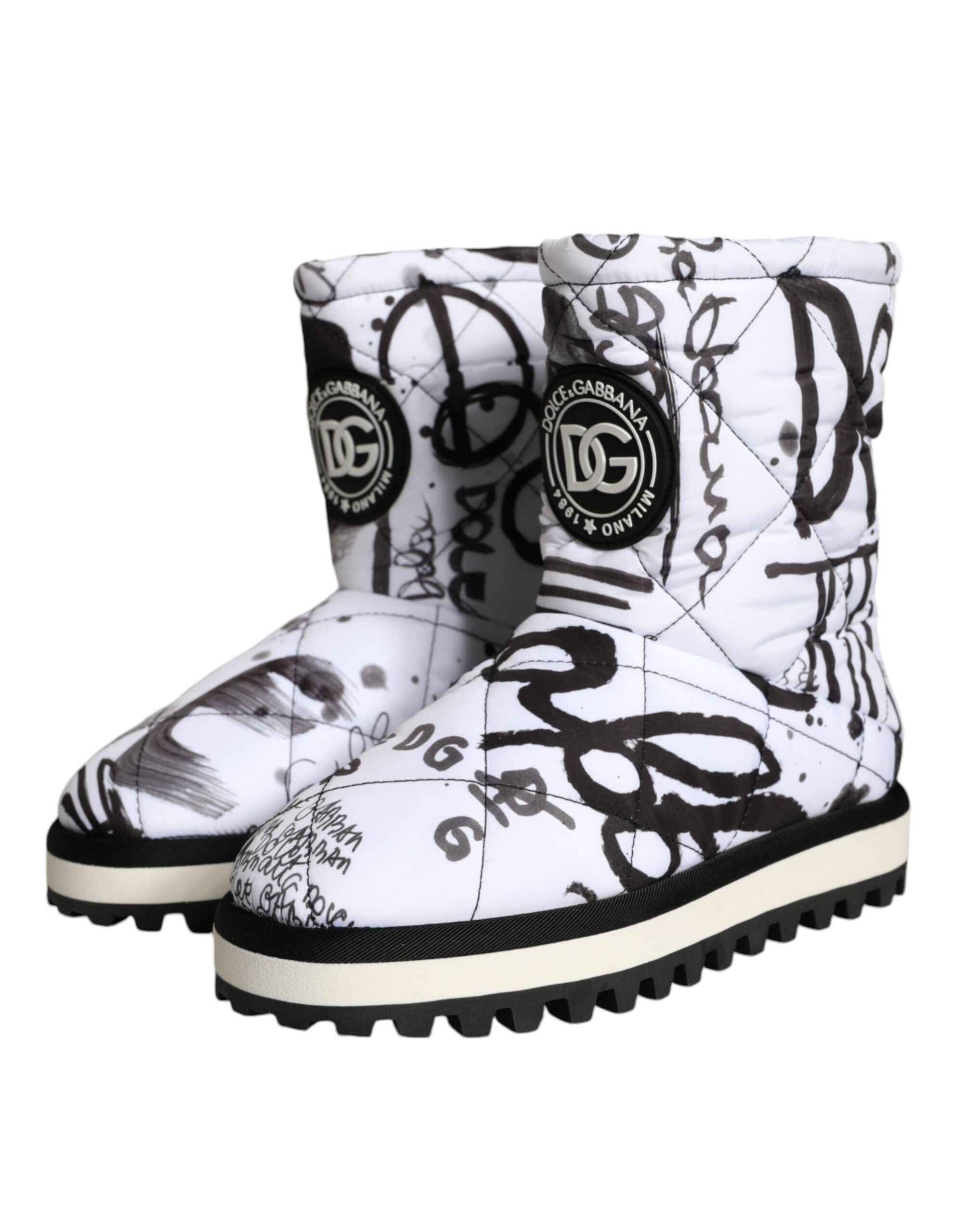 Padded Logo Print Mid Calf Boots Women's Shoes - Dolce & Gabbana - Modalova
