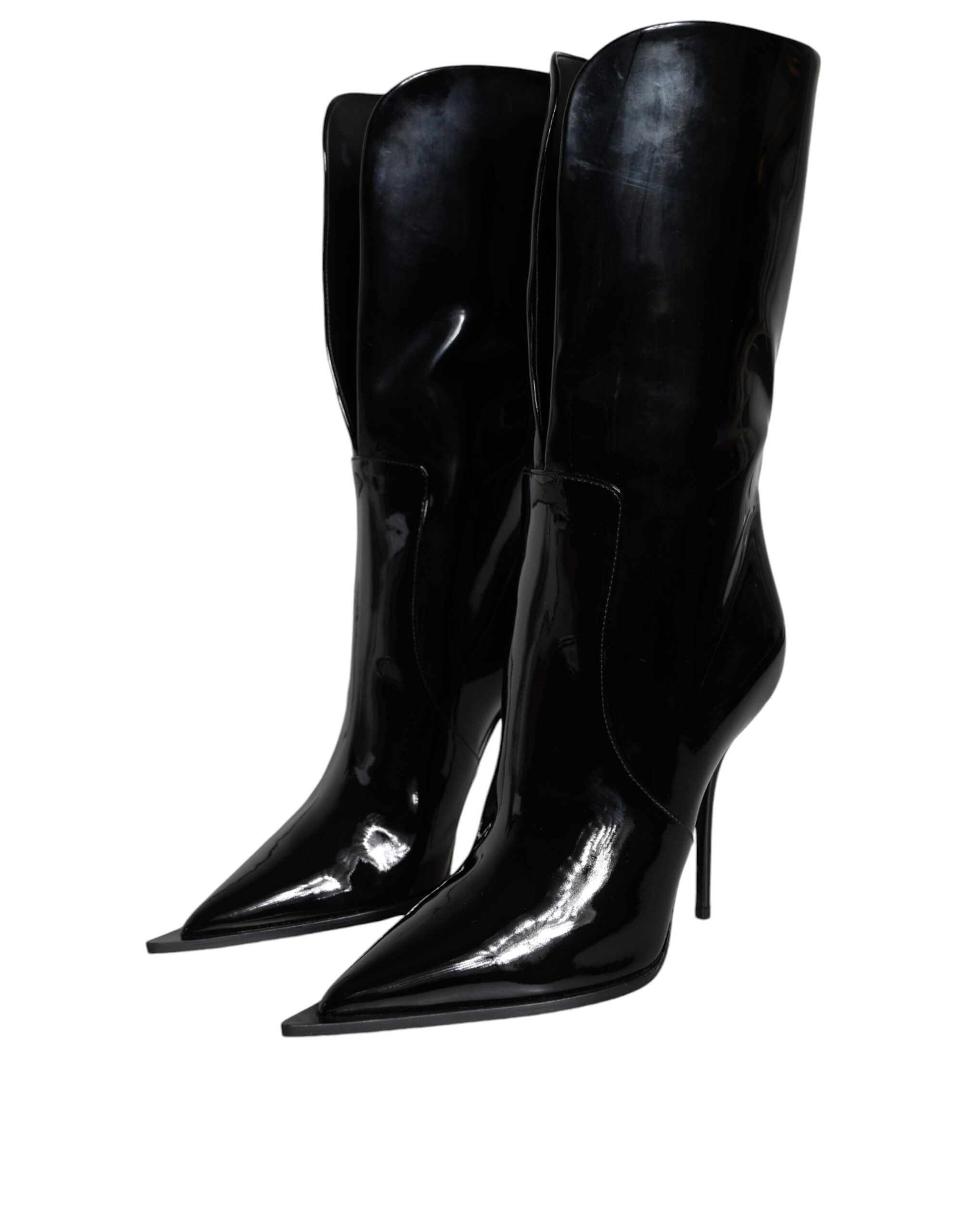 Patent Leather Mid Calf Boots Women's Shoes - Dolce & Gabbana - Modalova