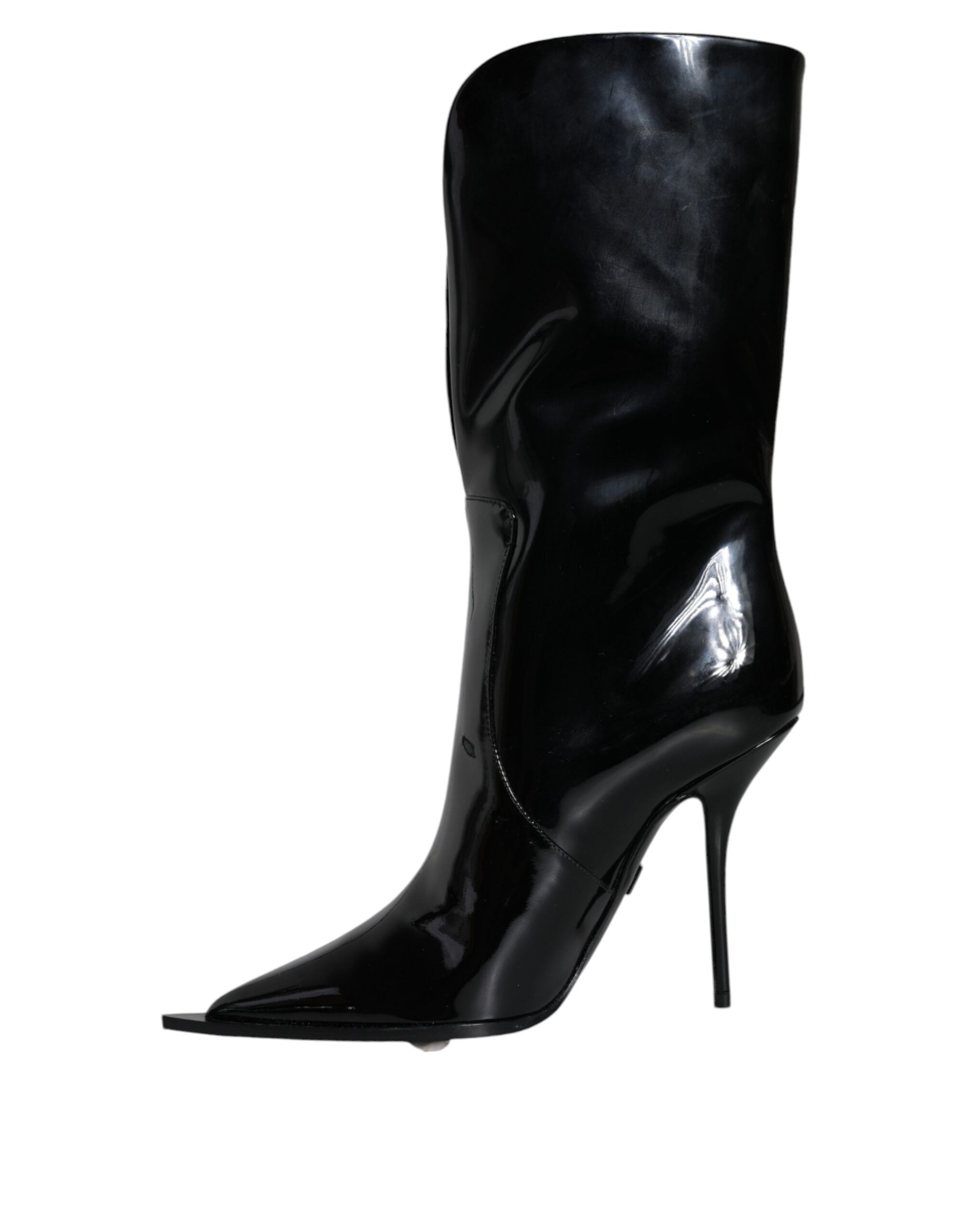 Patent Leather Mid Calf Boots Women's Shoes - Dolce & Gabbana - Modalova