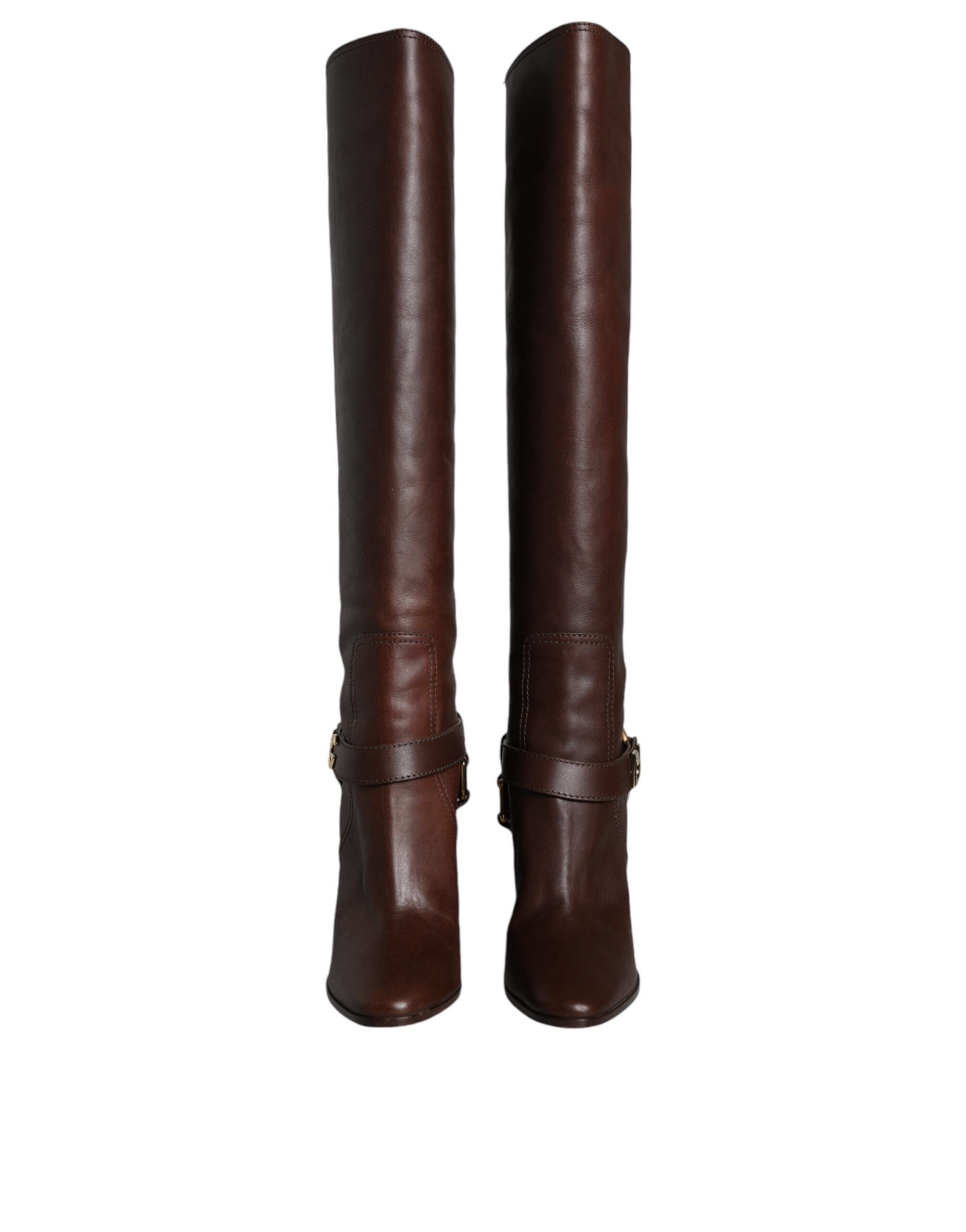 Leather Gold Tone Logo High Boots Women's Shoes (Pre-Owned) - Dolce & Gabbana - Modalova