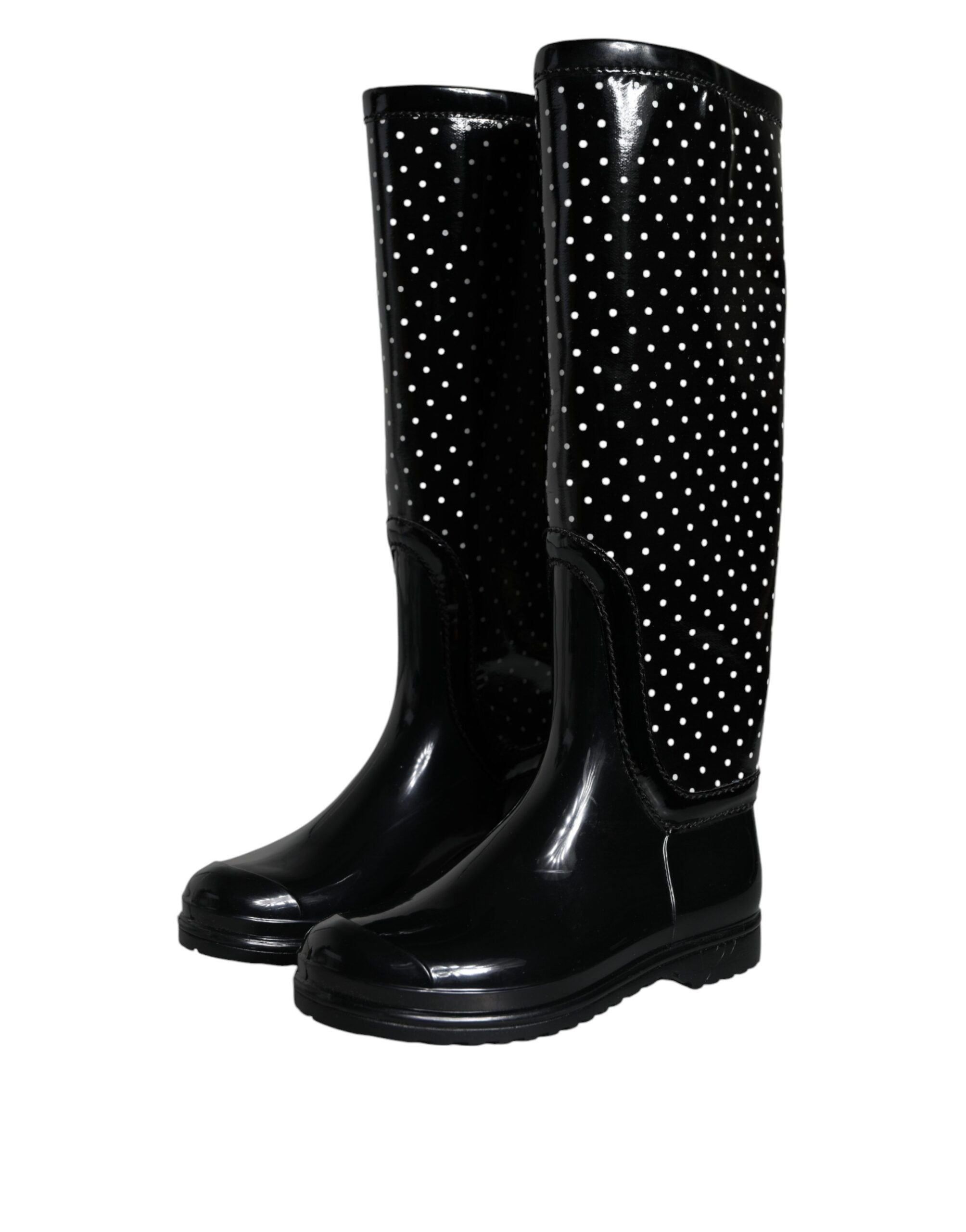 Polka Dot Rubber Knee High Boots Women's Shoes - Dolce & Gabbana - Modalova
