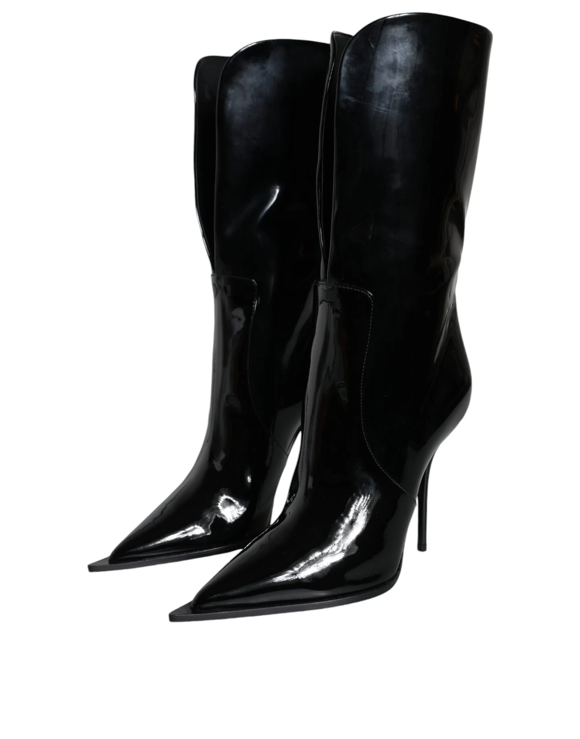 Patent Leather Mid Calf Boots Women's Shoes - Dolce & Gabbana - Modalova