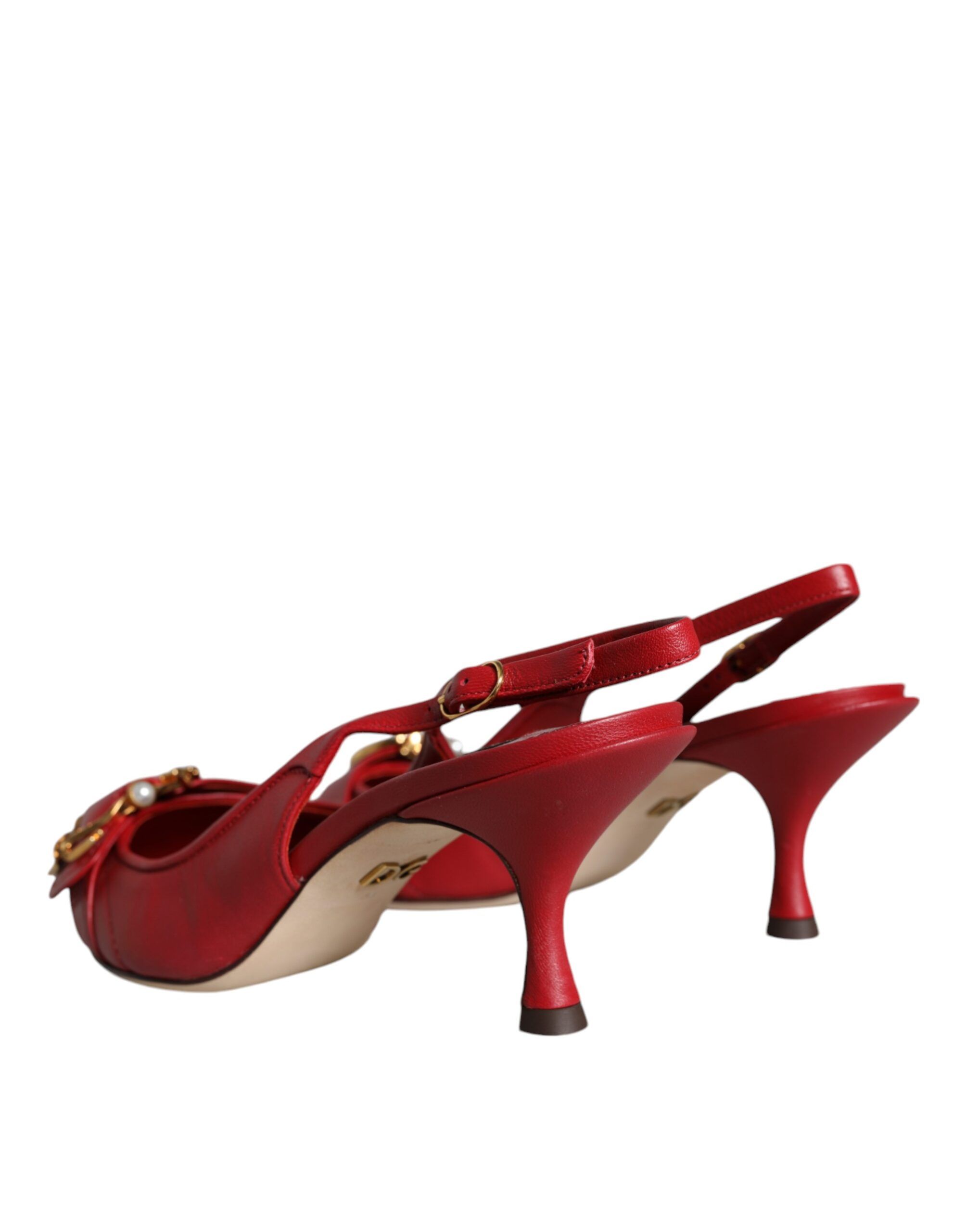 Devotion Leather Heels Slingback Women's Shoes - Dolce & Gabbana - Modalova