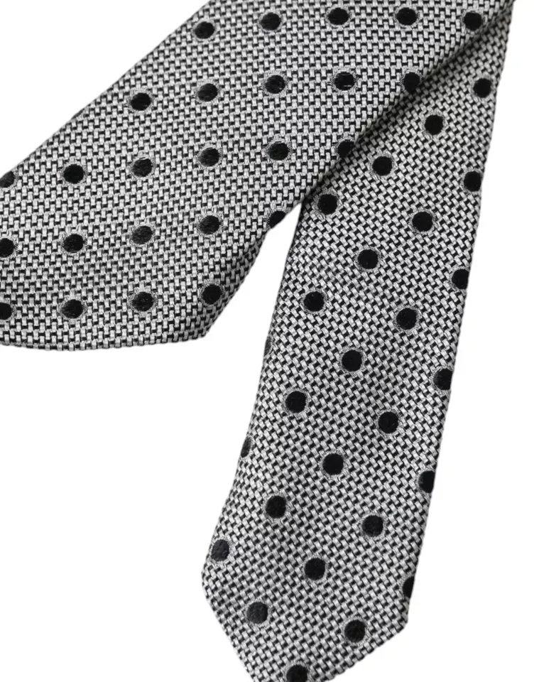White Dot Fantasy Silk Adjustable Men Men's Tie - Dolce & Gabbana - Modalova