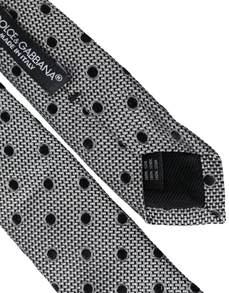 White Dot Fantasy Silk Adjustable Men Men's Tie - Dolce & Gabbana - Modalova