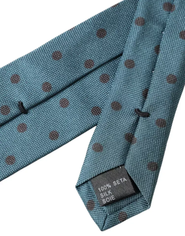Black Polka Dot Silk Adjustable Men Men's Tie - Dolce & Gabbana - Modalova
