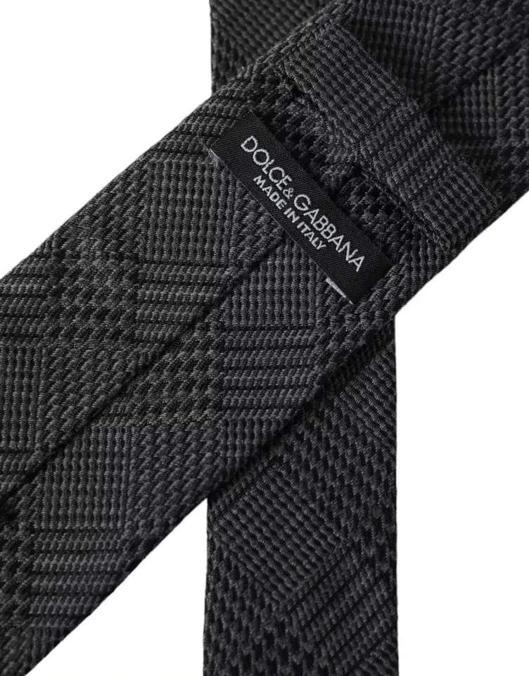 Plaid Patterned Silk Adjustable Men Men's Tie - Dolce & Gabbana - Modalova