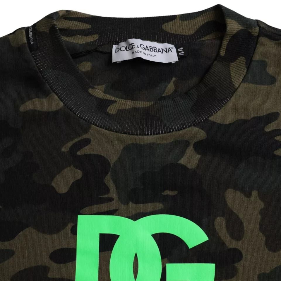 Camouflage Crew Neck Pullover Men's Sweater (Pre-Owned) - Dolce & Gabbana - Modalova