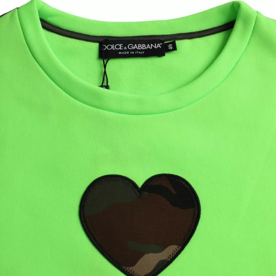 Patchwork Heart Crew Neck Pullover Men's Sweater (Pre-Owned) - Dolce & Gabbana - Modalova