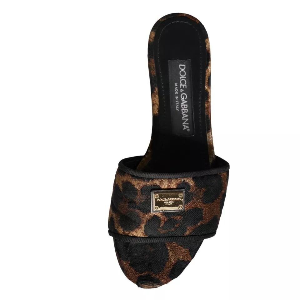 Leopard Logo Slides Flats Sandals Women's Shoes (Pre-Owned) - Dolce & Gabbana - Modalova