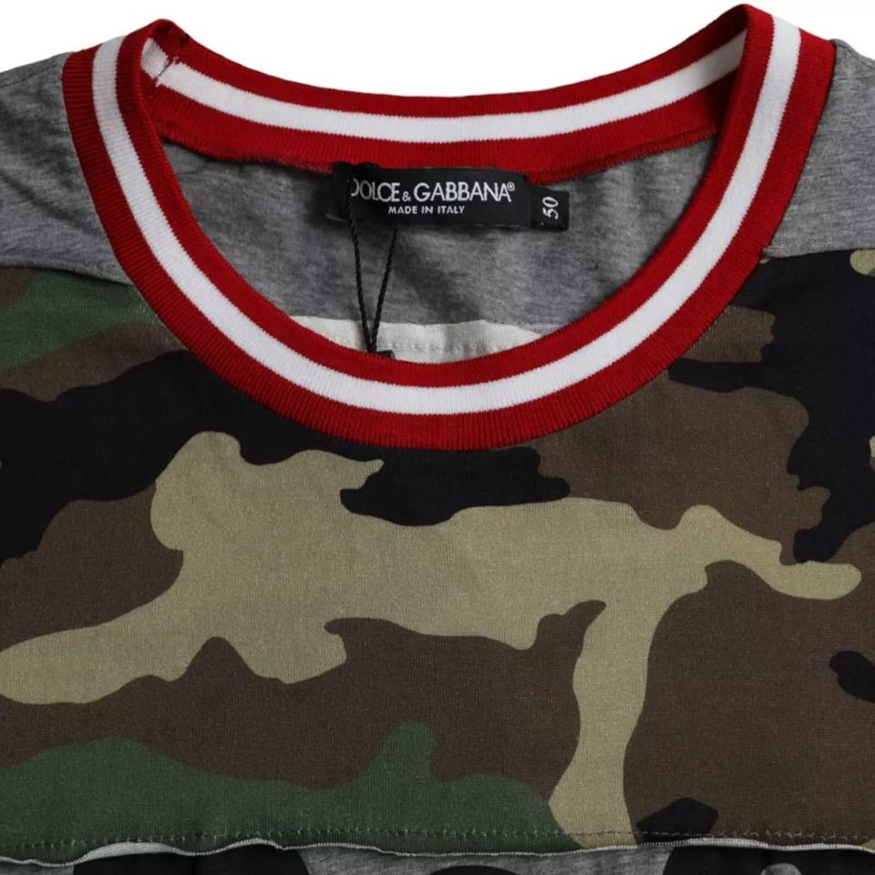 Camouflage Cotton Crew Neck Men Men's T-shirt - Dolce & Gabbana - Modalova