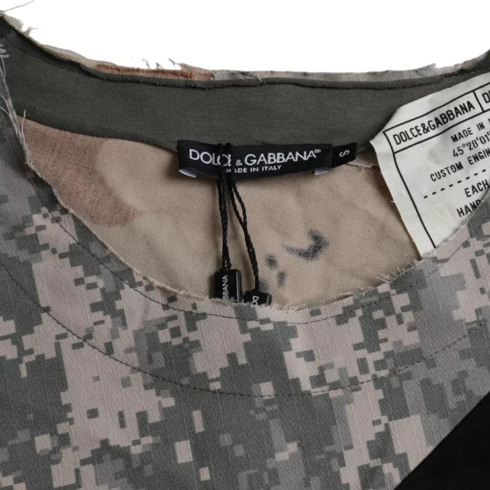 Camouflage Cotton Round Neck Men Men's T-shirt - Dolce & Gabbana - Modalova
