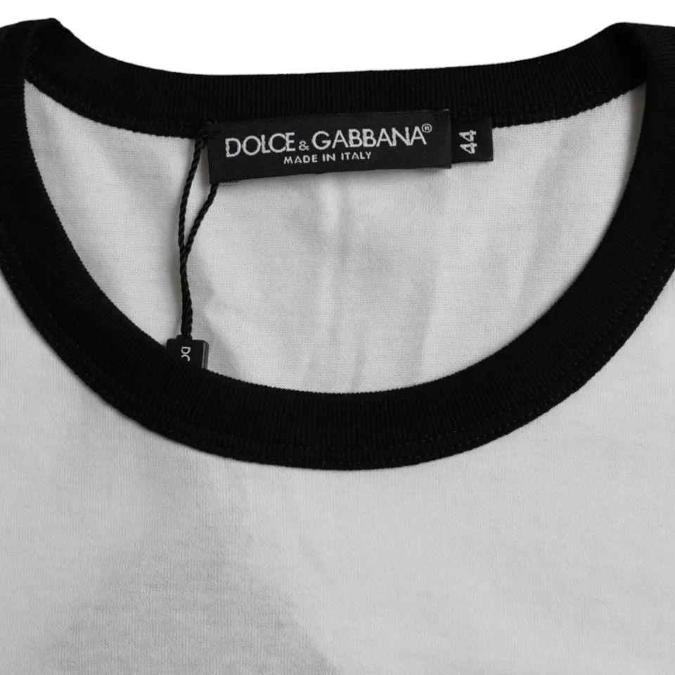 Jazz Print Cotton Short Sleeves Men's T-shirt - Dolce & Gabbana - Modalova