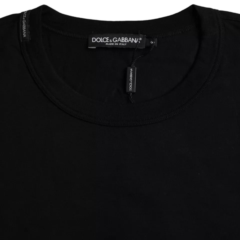 Logo Embossed Cotton Crew Neck Men's T-shirt - Dolce & Gabbana - Modalova