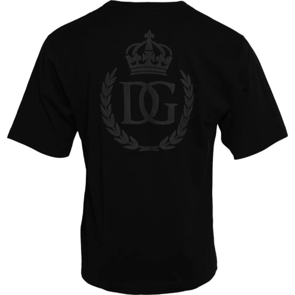 Logo Embossed Cotton Crew Neck Men's T-shirt - Dolce & Gabbana - Modalova