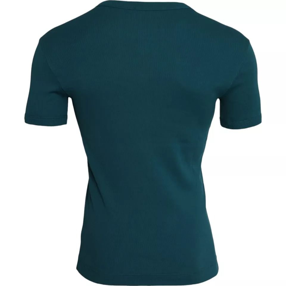 Green Cotton Round Neck Short Sleeves Men's T-shirt - Dolce & Gabbana - Modalova