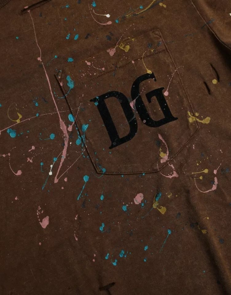Color Splash Cotton Crew Neck Men's T-shirt - Dolce & Gabbana - Modalova
