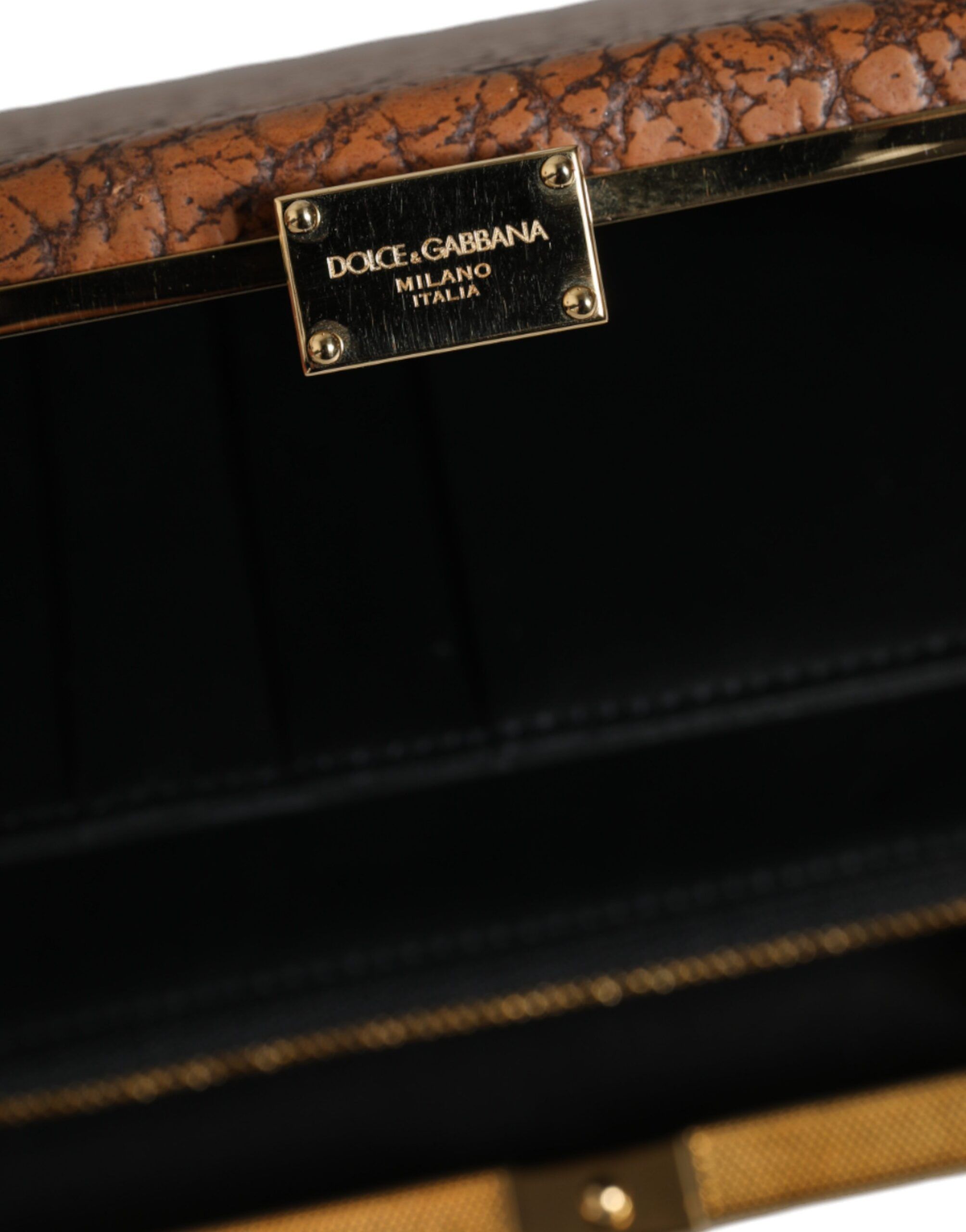 Leather Gold Frame Clutch Mini Crossbody Women's Bag - Dolce & Gabbana - Modalova