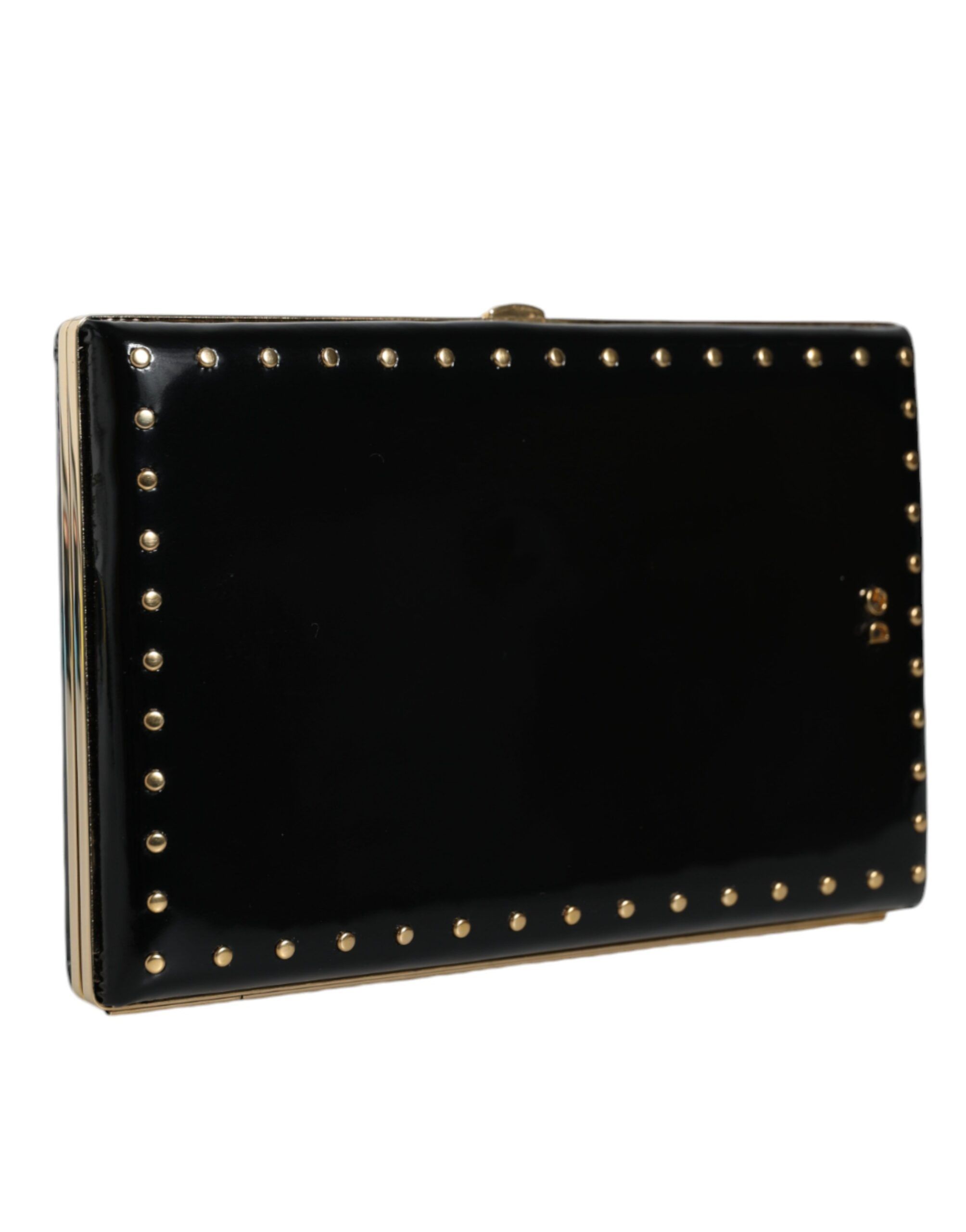 Leather Studs Gold Frame Clutch Evening Purse Women's Bag - Dolce & Gabbana - Modalova
