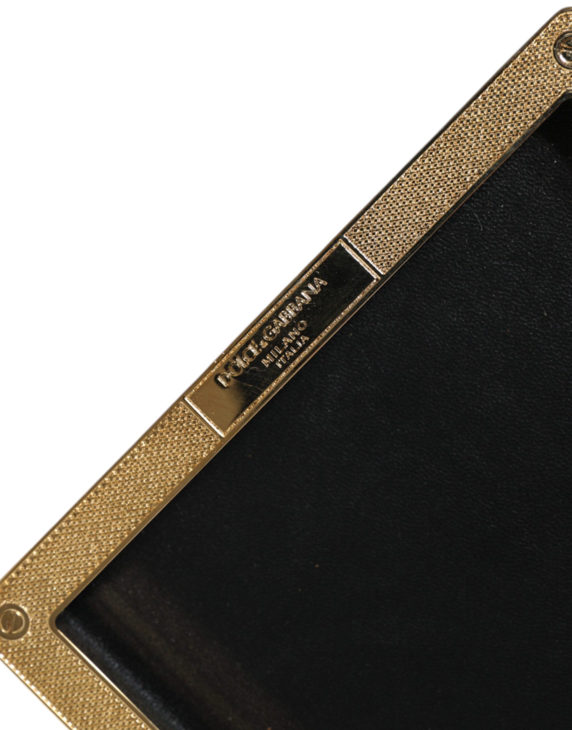 Leather Studs Gold Frame Clutch Evening Purse Women's Bag - Dolce & Gabbana - Modalova