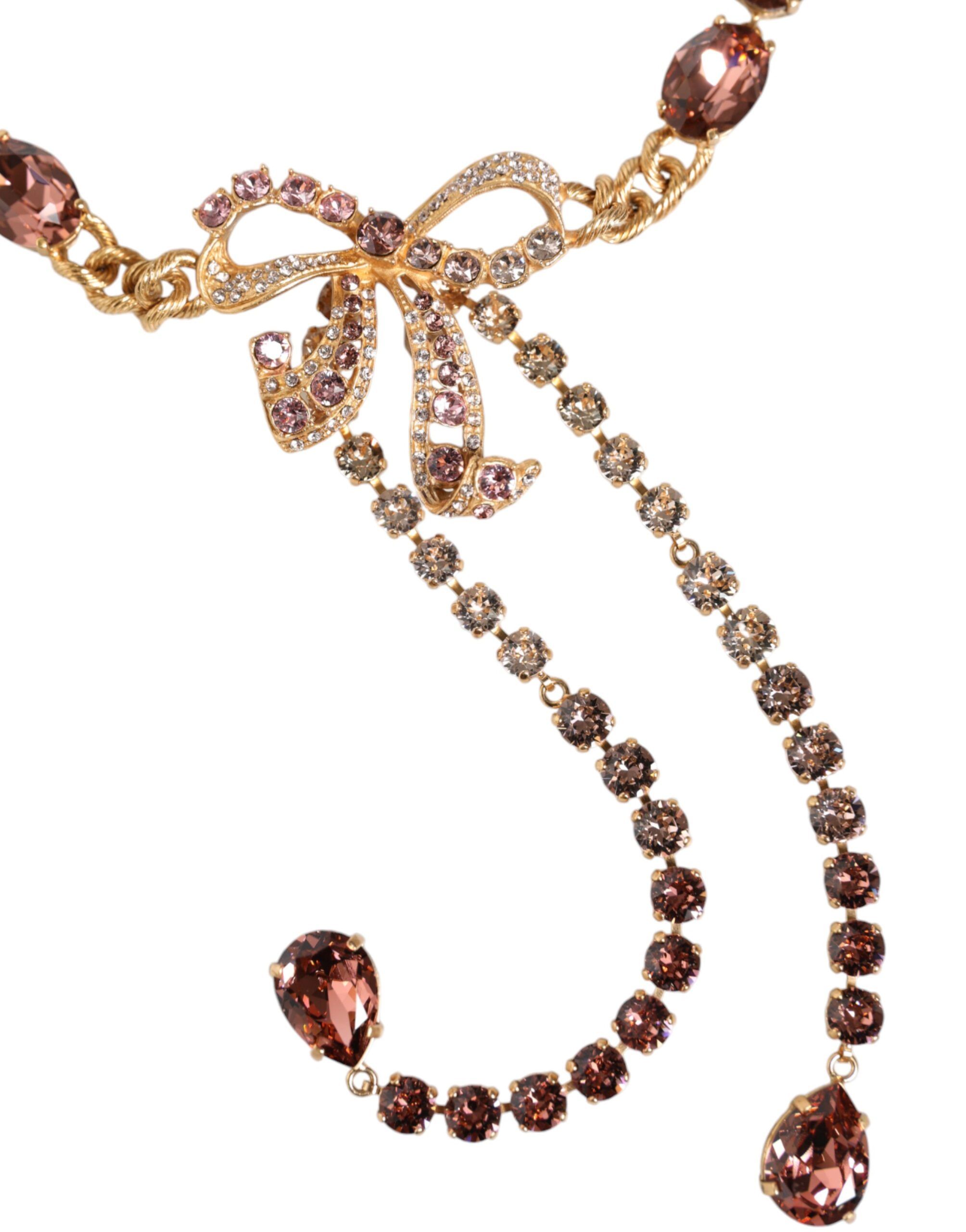 Tone Brass Crystal Embellished Women's Belt - Dolce & Gabbana - Modalova