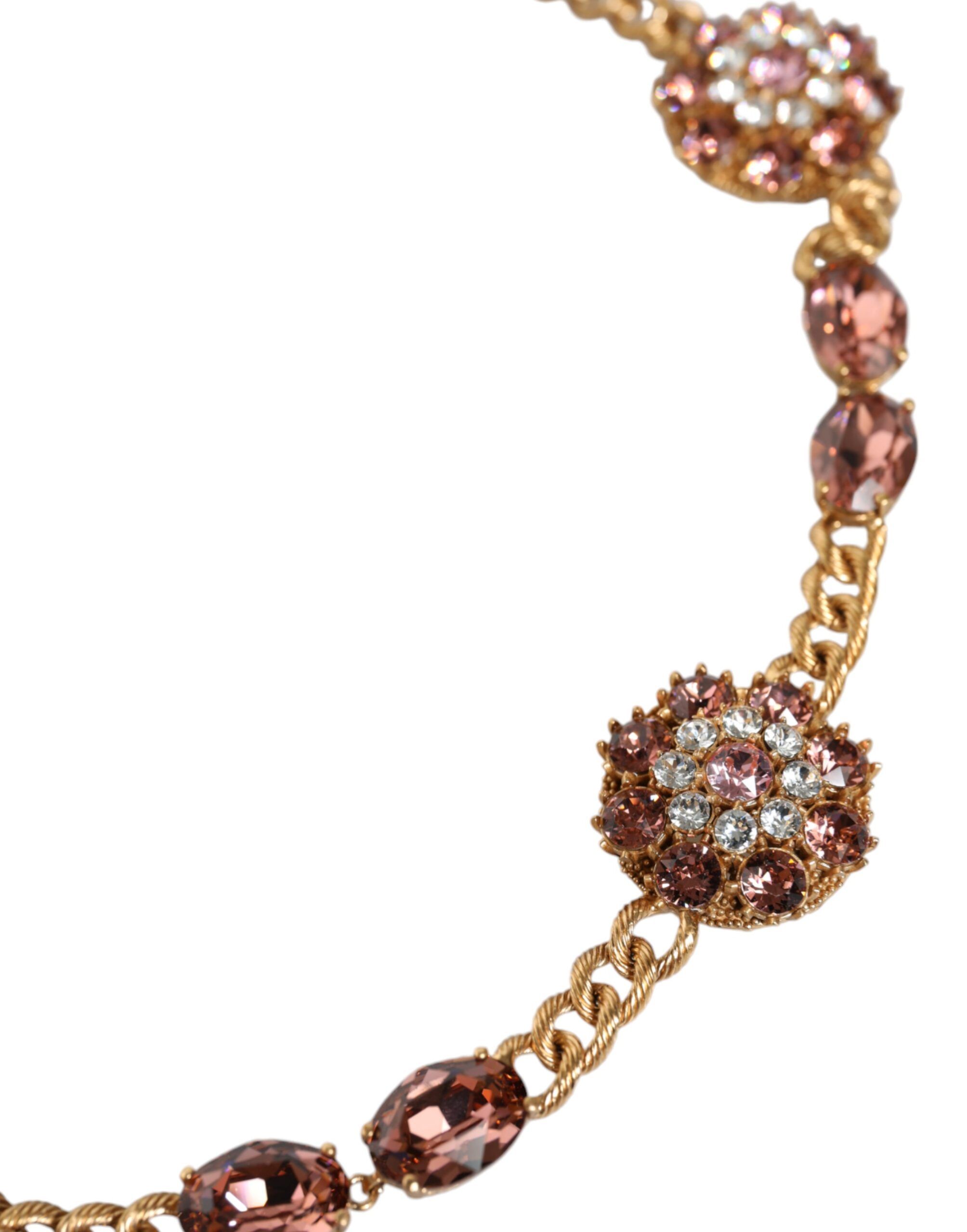 Tone Brass Crystal Embellished Women's Belt - Dolce & Gabbana - Modalova