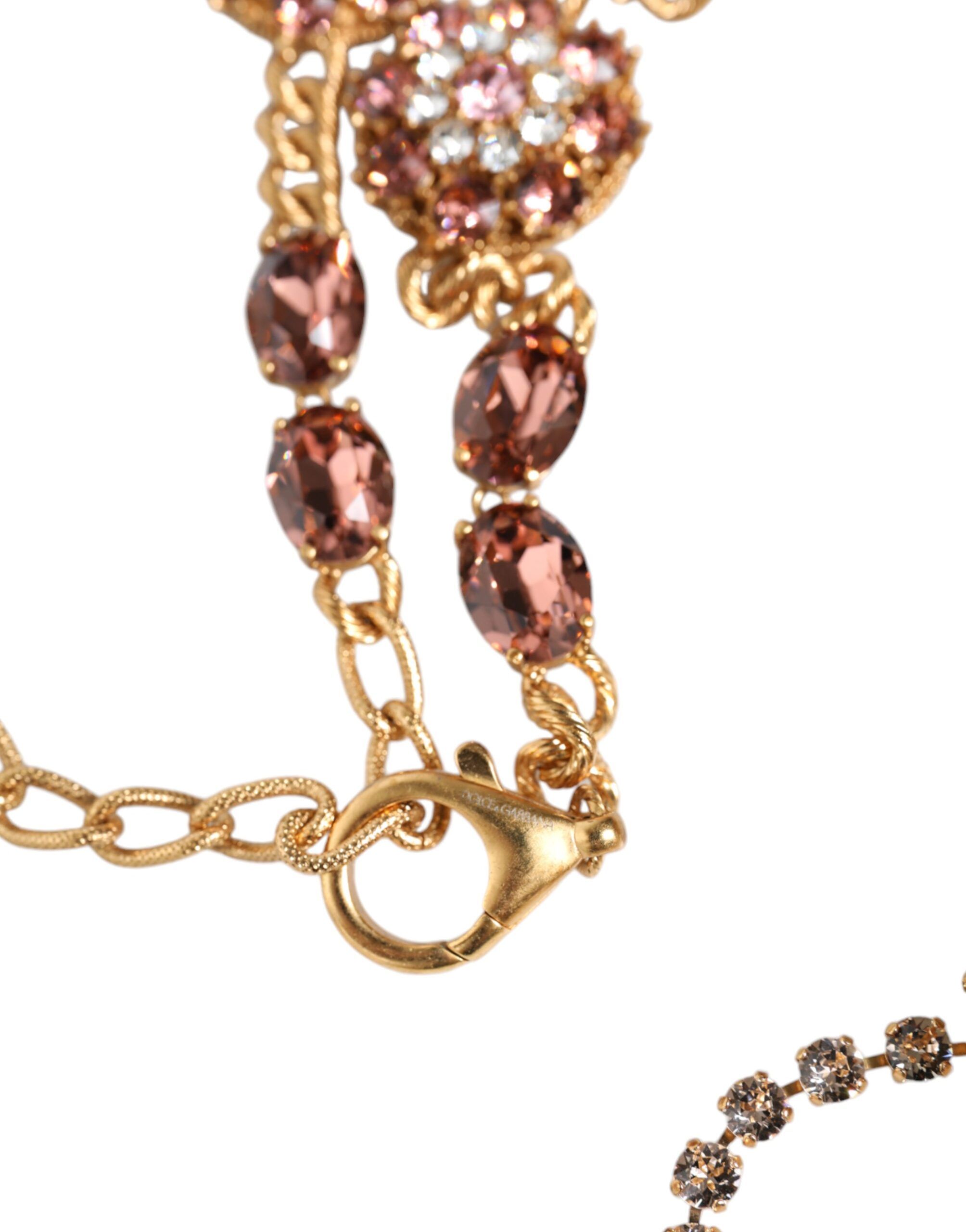 Tone Brass Crystal Embellished Women's Belt - Dolce & Gabbana - Modalova
