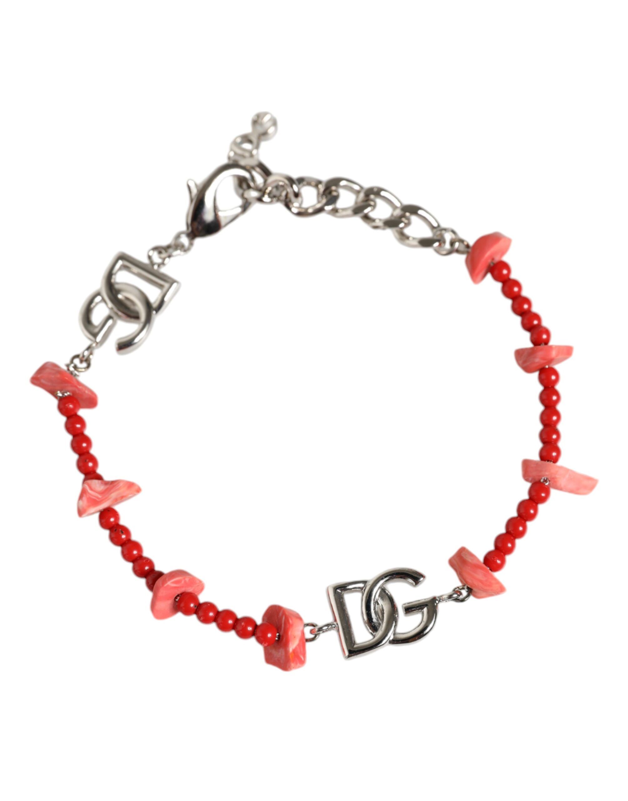 Tone Brass Beaded Resin DG Logo Chain Women's Bracelet - Dolce & Gabbana - Modalova