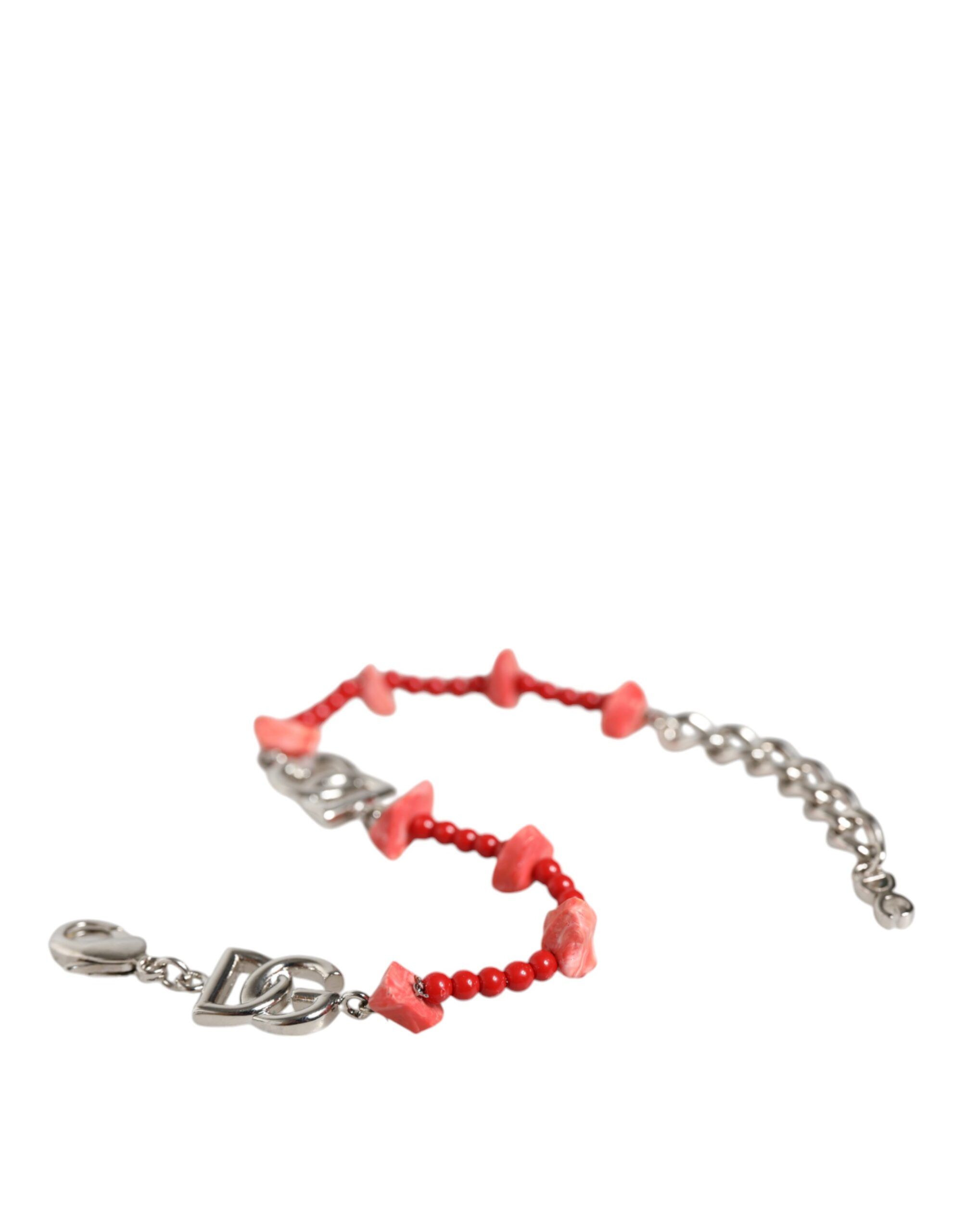 Tone Brass Beaded Resin DG Logo Chain Women's Bracelet - Dolce & Gabbana - Modalova