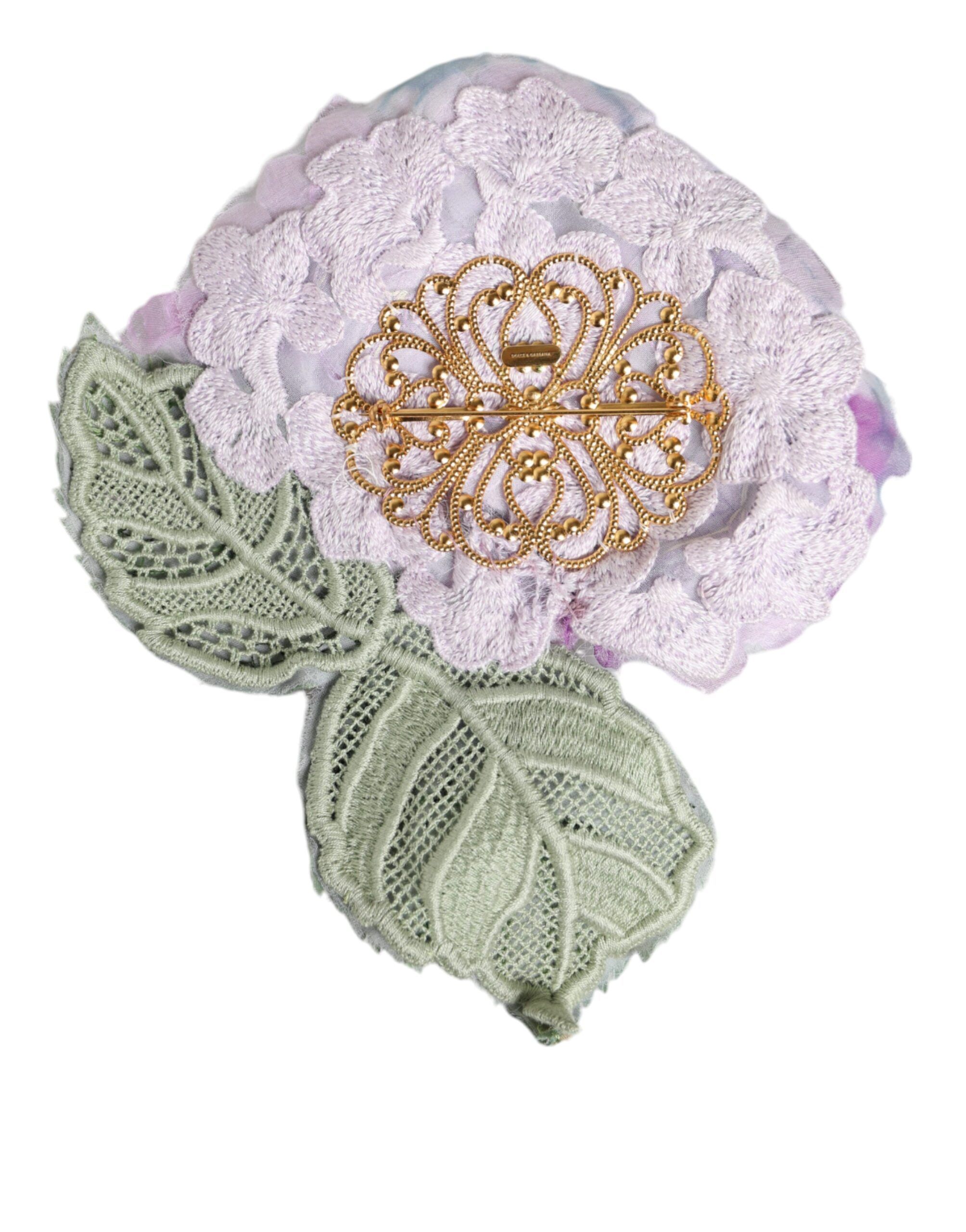Hydrangea Gold Brass Pin Women's Brooch - Dolce & Gabbana - Modalova