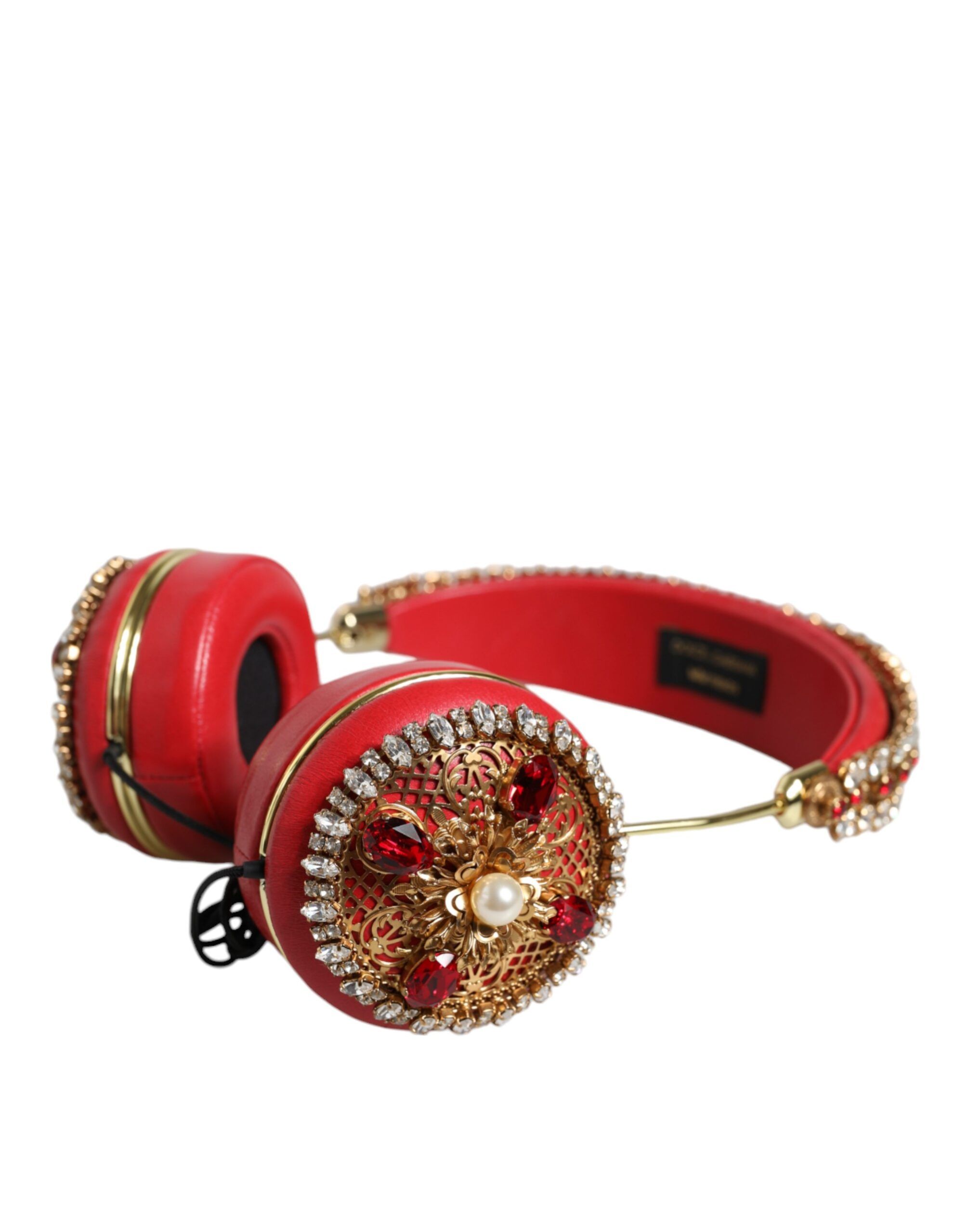 Nappa Leather Floral Crystal Women's Headphone - Dolce & Gabbana - Modalova