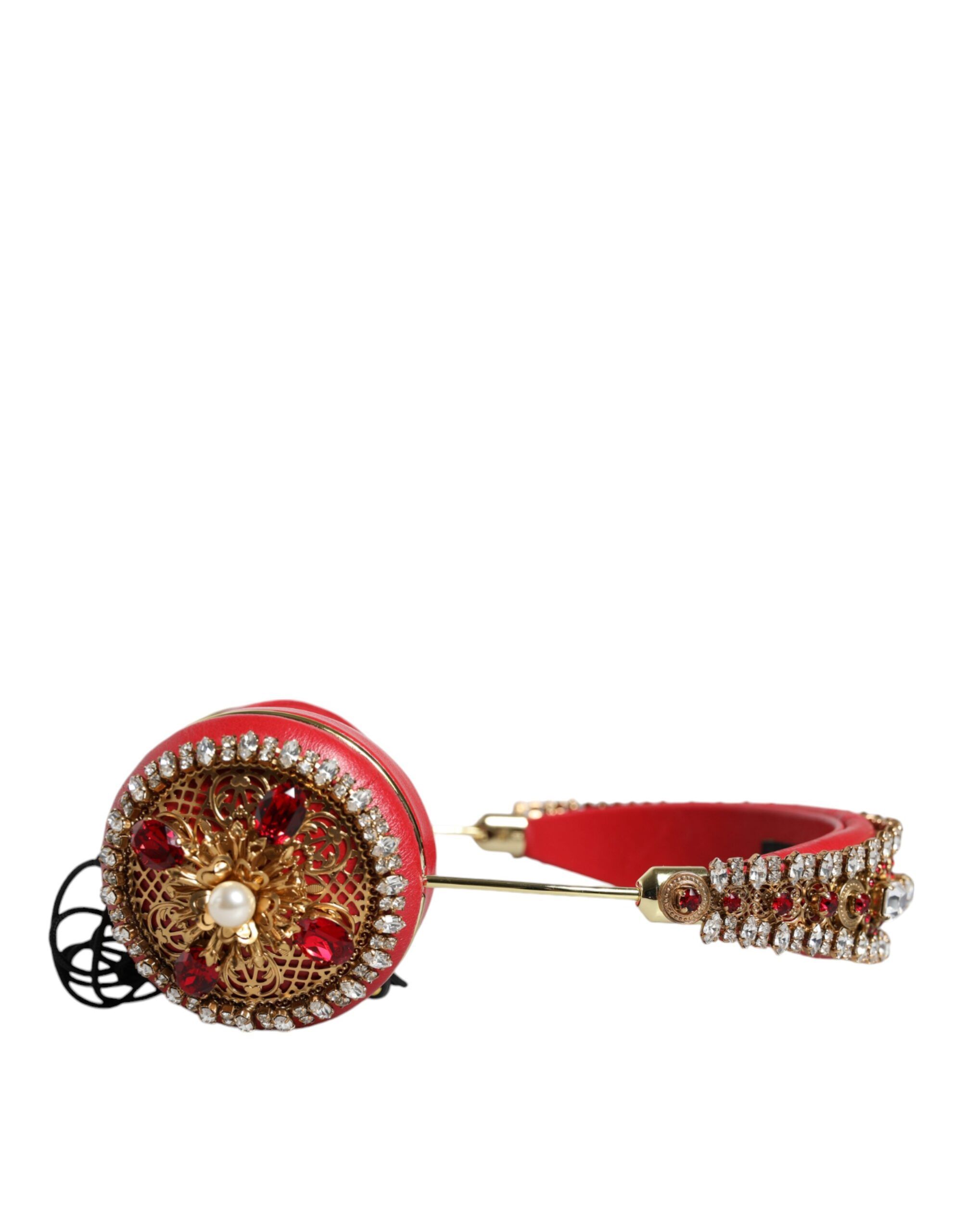 Nappa Leather Floral Crystal Women's Headphone - Dolce & Gabbana - Modalova