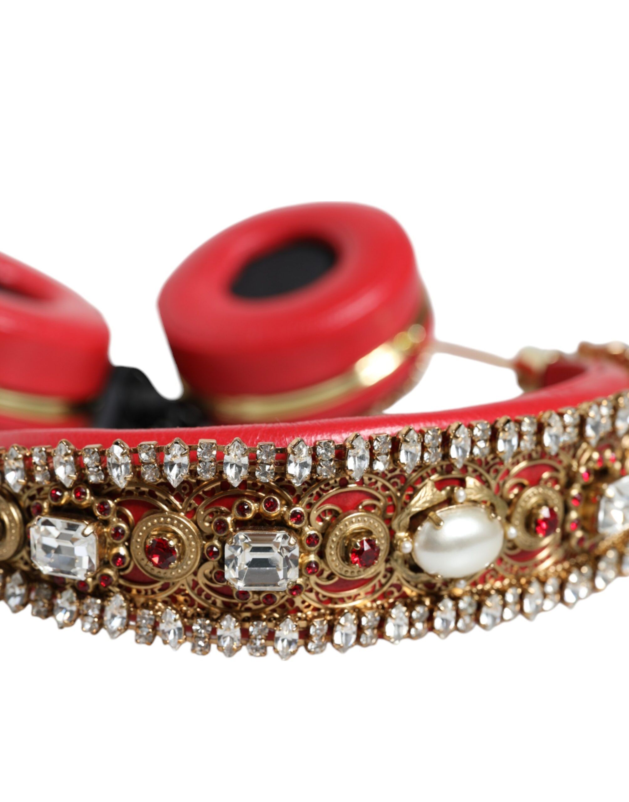 Nappa Leather Floral Crystal Women's Headphone - Dolce & Gabbana - Modalova