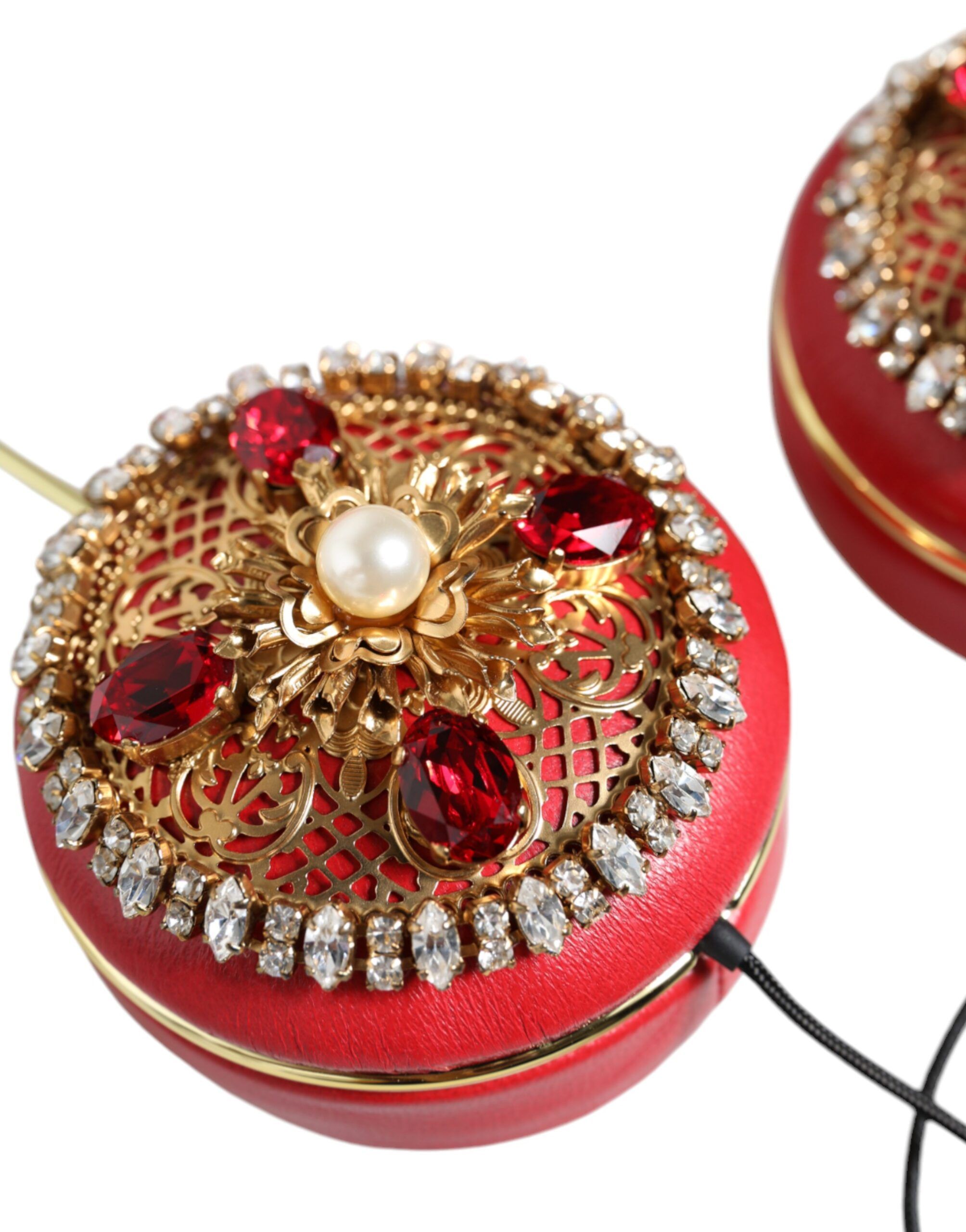 Nappa Leather Floral Crystal Women's Headphone - Dolce & Gabbana - Modalova