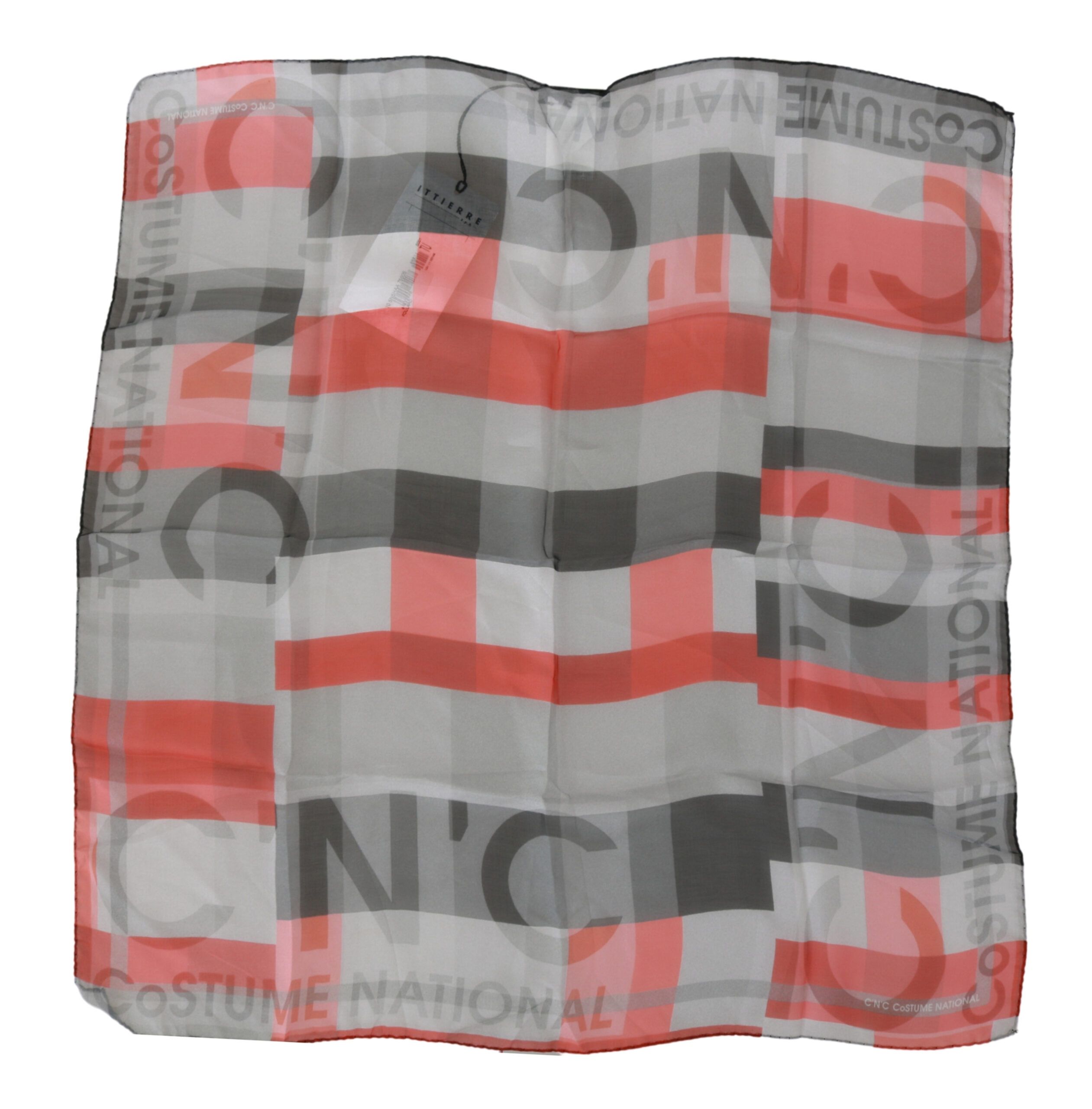 Gray Red 100% Silk Branded Scarf - Costume National - Modalova