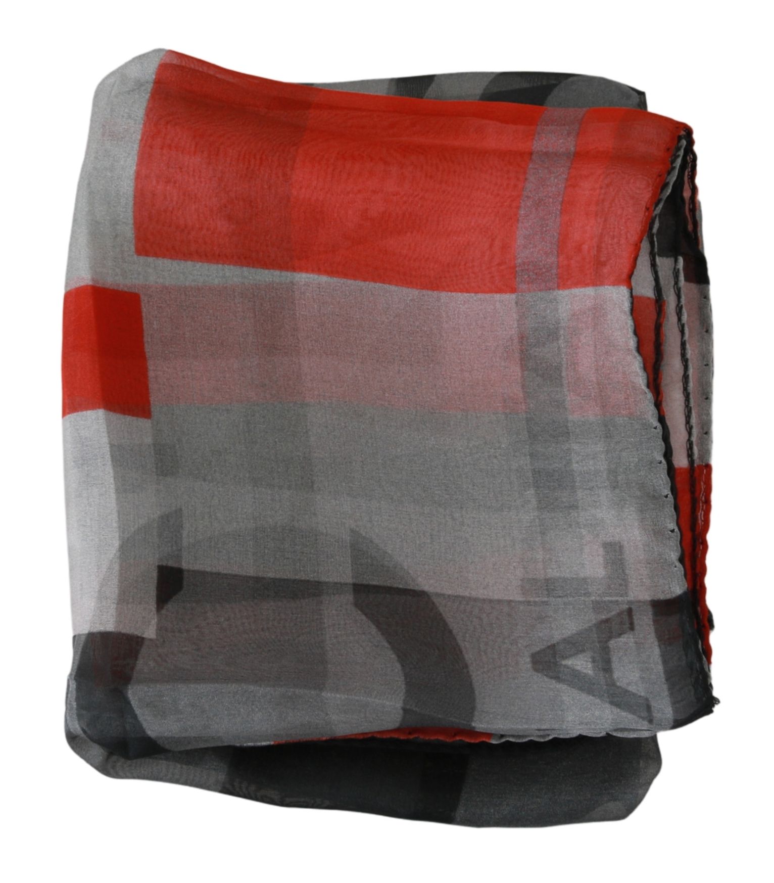 Gray Red 100% Silk Branded Scarf - Costume National - Modalova