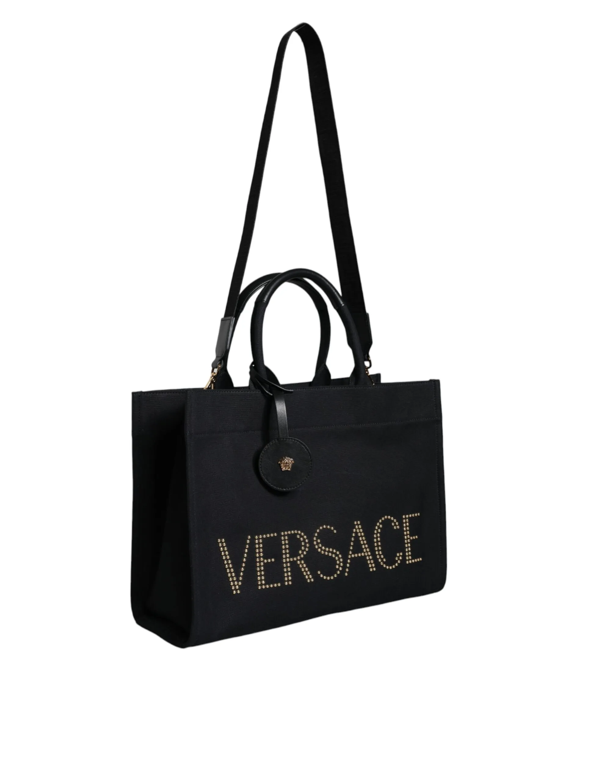 Top Handle Canvas Leather Logo Crossbody Tote Women's Bag - Versace - Modalova