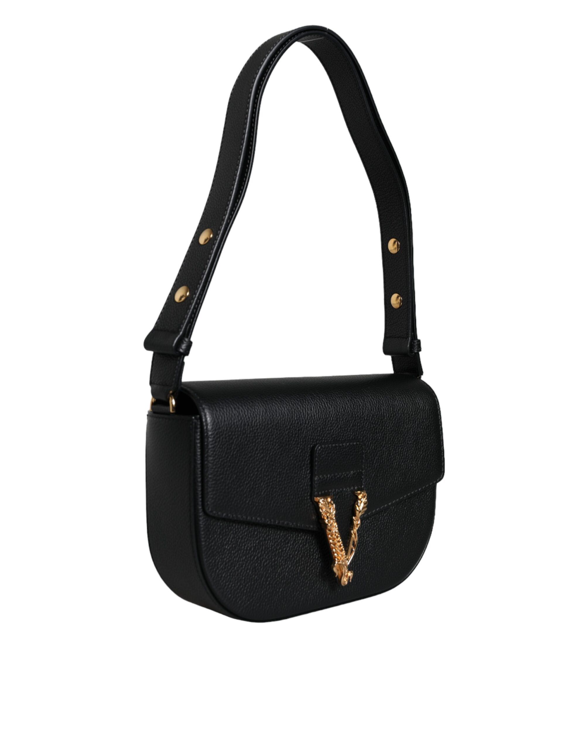 Grainy Calf Leather Logo Crossbody Shoulder Women's Bag - Versace - Modalova