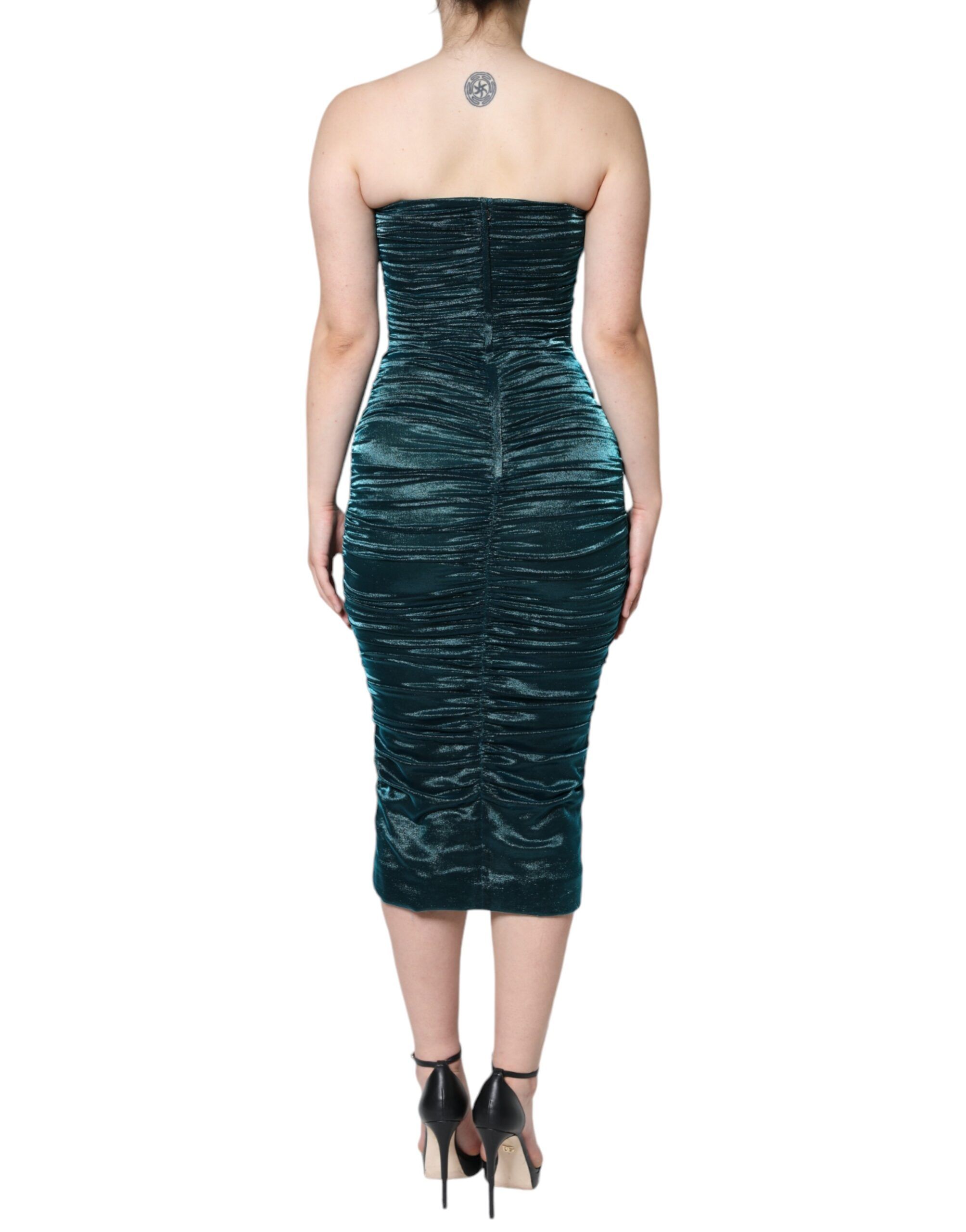 Silk Blend Satin Fitted Strapless Women's Dress (Pre-Owned) - Dolce & Gabbana - Modalova