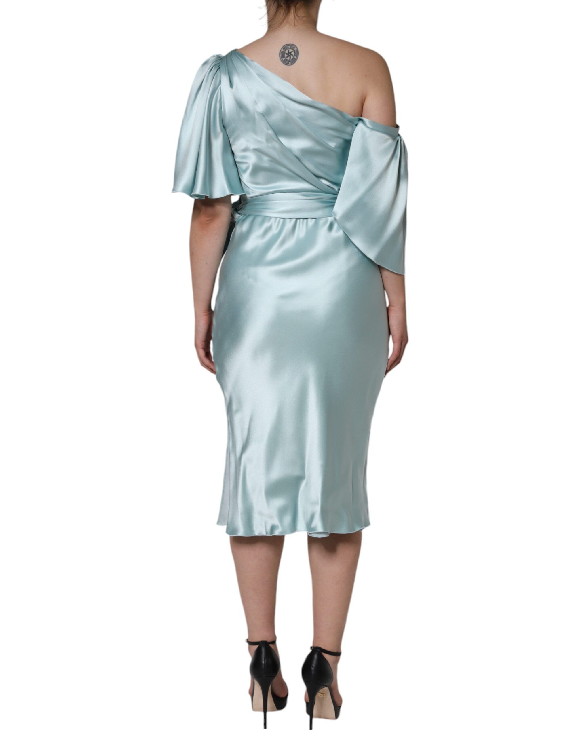 Mint Silk Fit Cut One Shoulder Women's Dress (Pre-Owned) - Dolce & Gabbana - Modalova