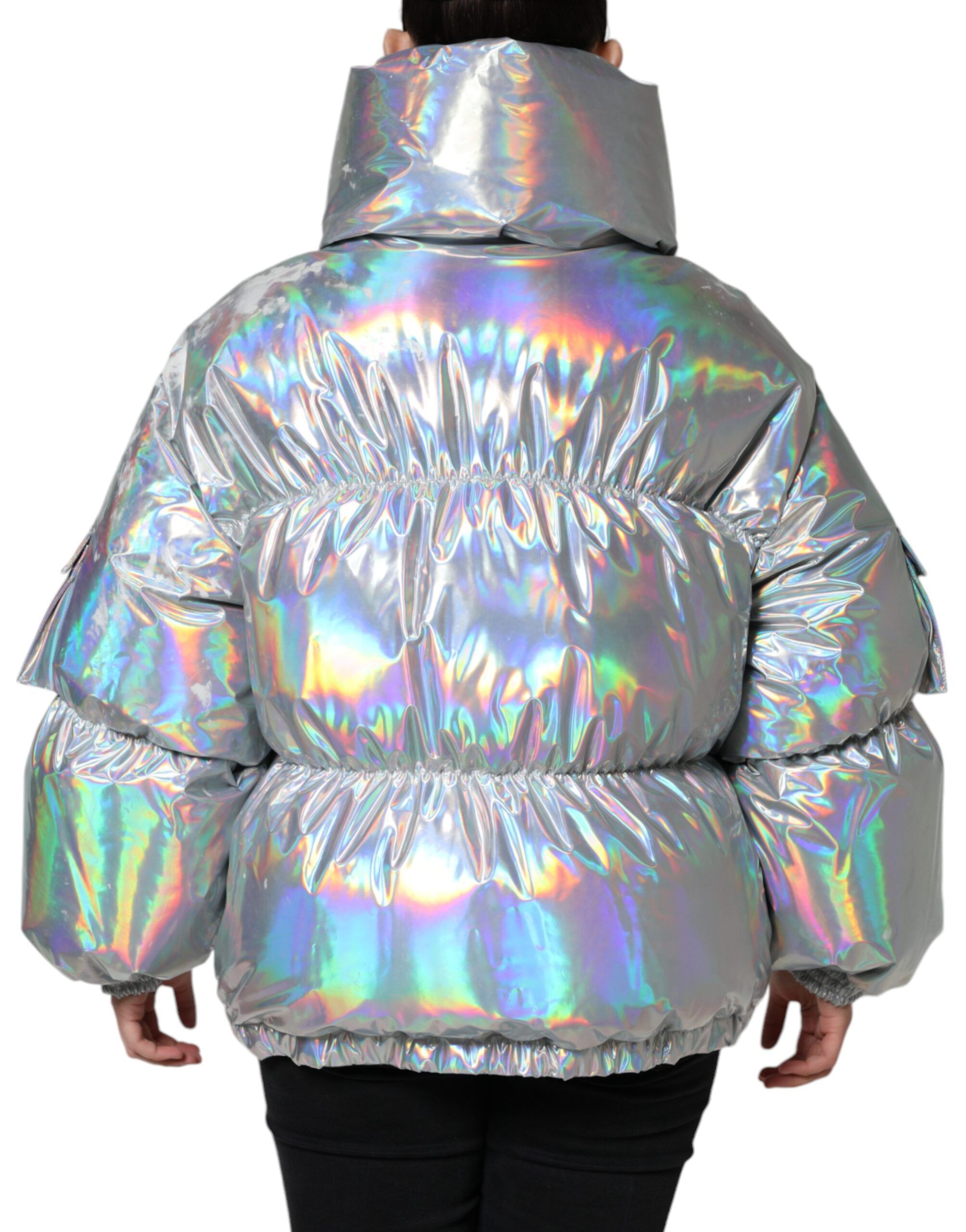 Iridescent Puffer Full Zip Coat Women's Jacket (Pre-Owned) - Dolce & Gabbana - Modalova