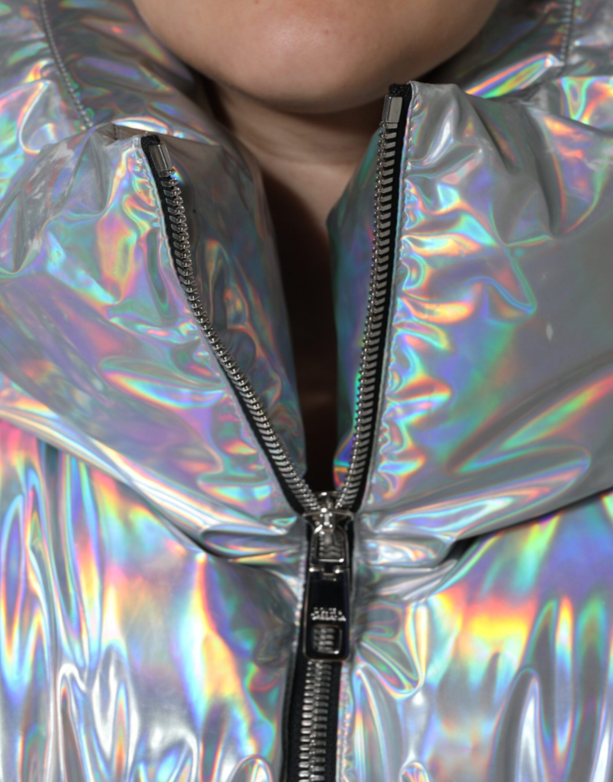 Iridescent Puffer Full Zip Coat Women's Jacket (Pre-Owned) - Dolce & Gabbana - Modalova