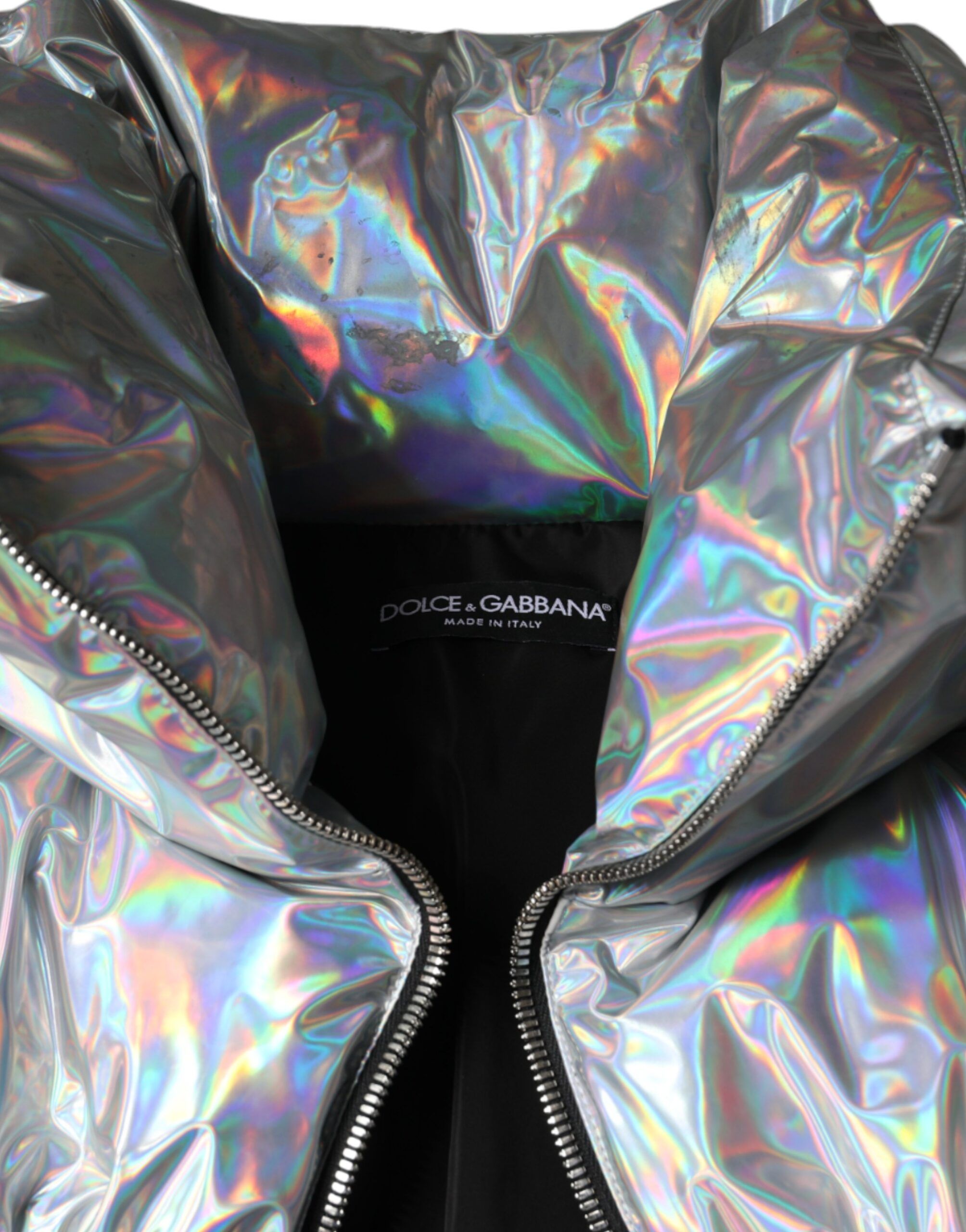 Iridescent Puffer Full Zip Coat Women's Jacket (Pre-Owned) - Dolce & Gabbana - Modalova