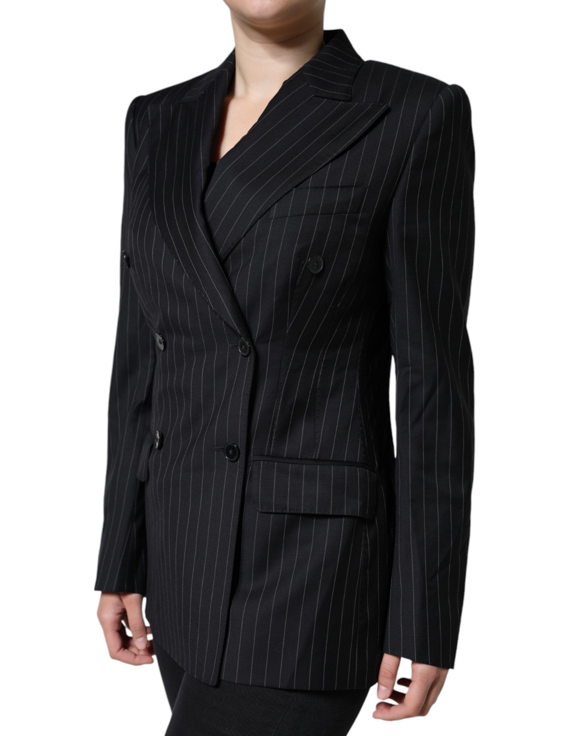 Striped Double Breasted Coat Women's Jacket - Dolce & Gabbana - Modalova