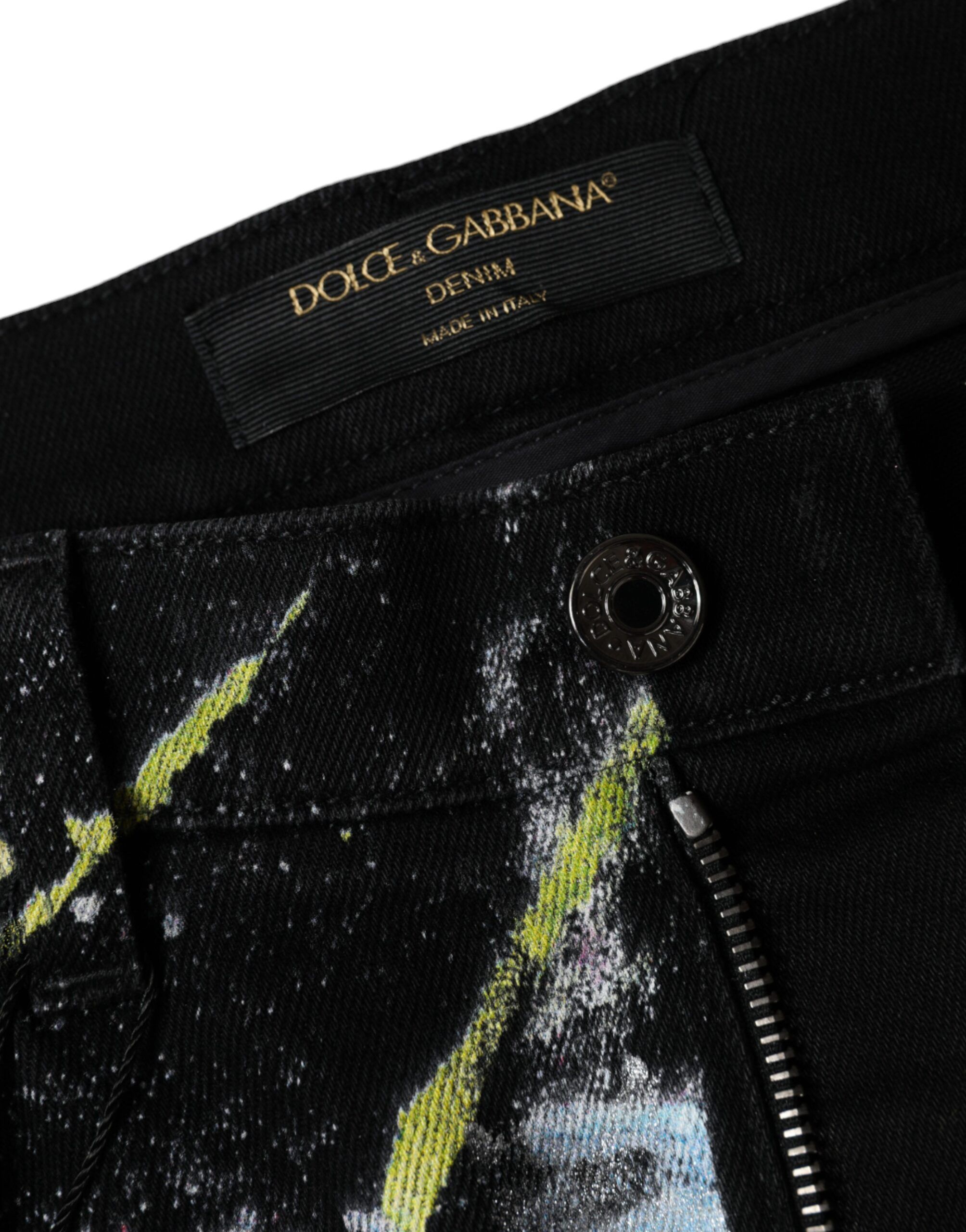 Splatter Paint Cotton Skinny Denim Women's Jeans - Dolce & Gabbana - Modalova