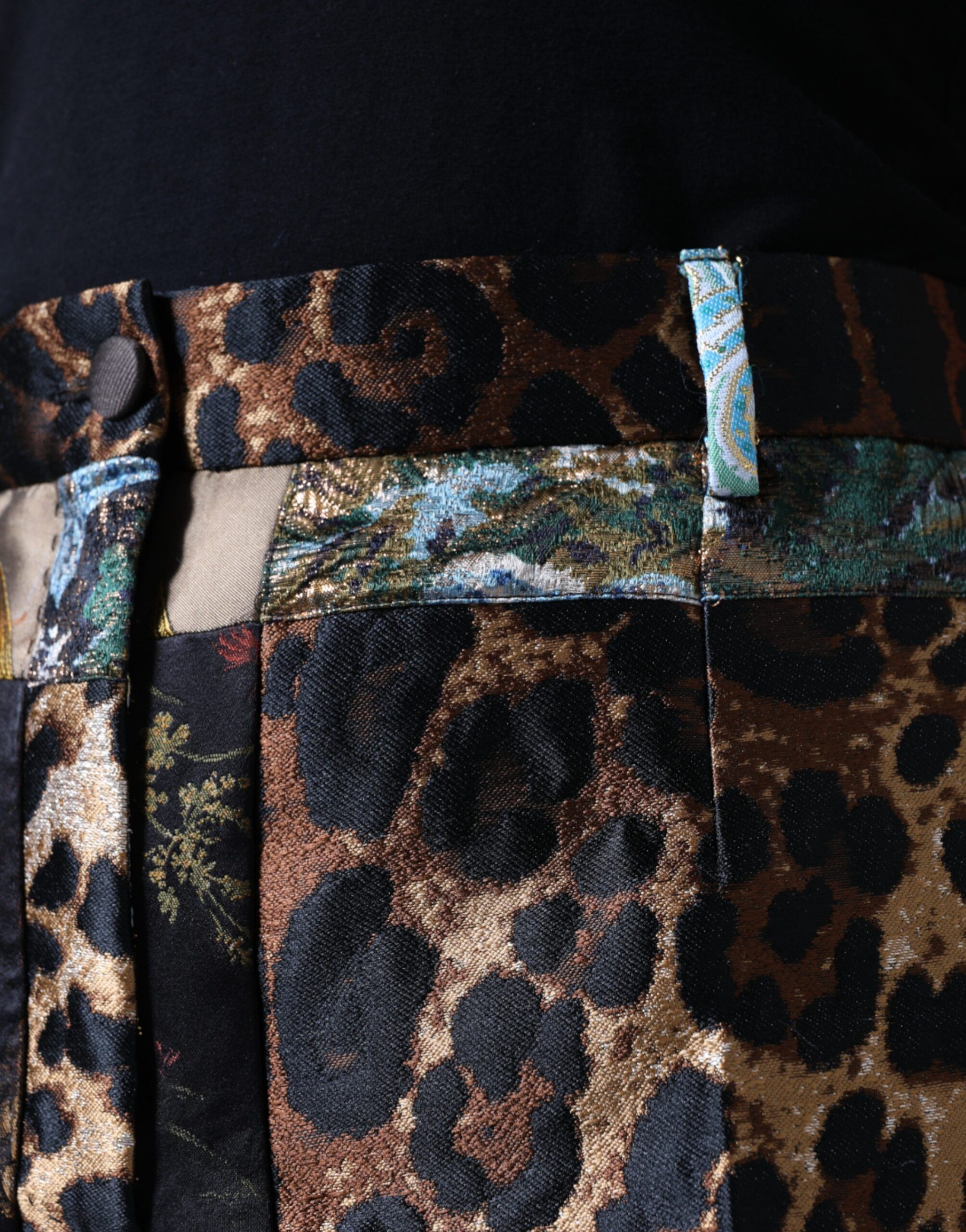 Patchwork Jacquard High Waist Women's Pants - Dolce & Gabbana - Modalova